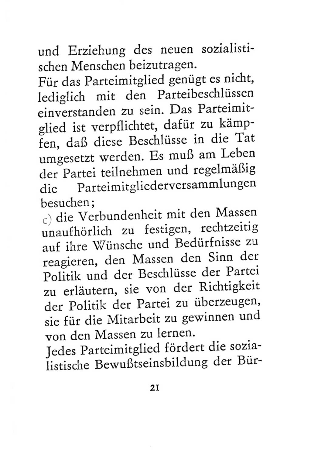 Statut der Sozialistischen Einheitspartei Deutschlands (SED) 1967, Seite 21 (St. SED DDR 1967, S. 21)