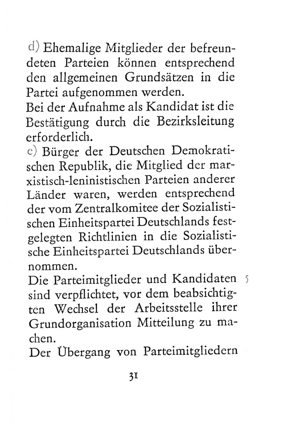 Statut der Sozialistischen Einheitspartei Deutschlands (SED) 1967, Seite 31 (St. SED DDR 1967, S. 31)