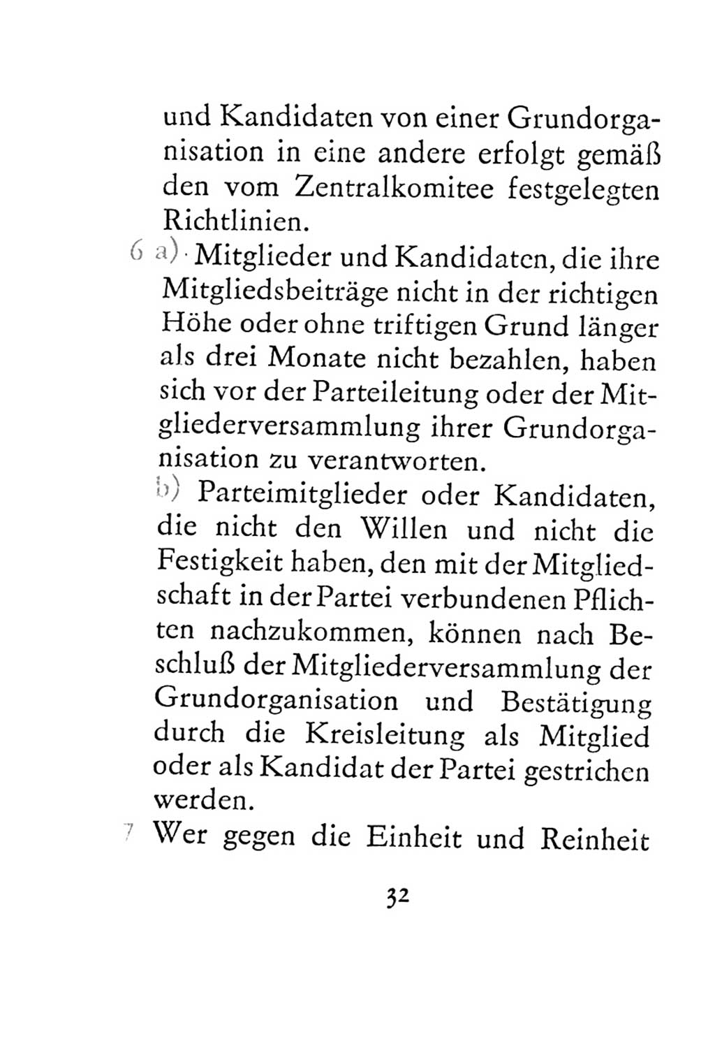 Statut der Sozialistischen Einheitspartei Deutschlands (SED) 1967, Seite 32 (St. SED DDR 1967, S. 32)