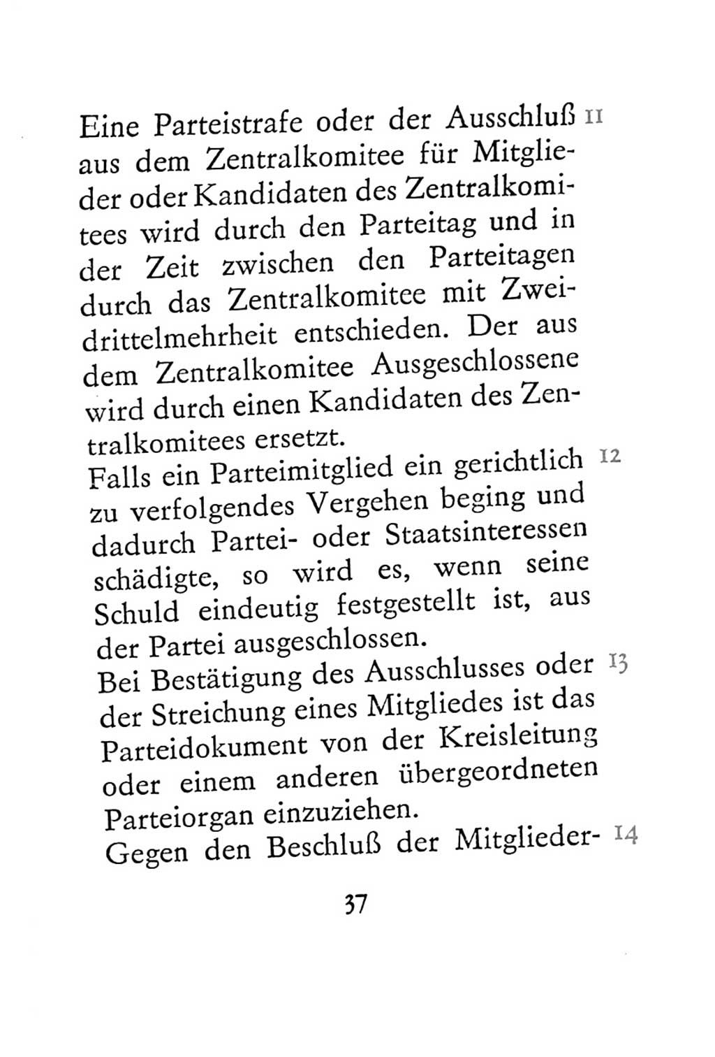 Statut der Sozialistischen Einheitspartei Deutschlands (SED) 1967, Seite 37 (St. SED DDR 1967, S. 37)