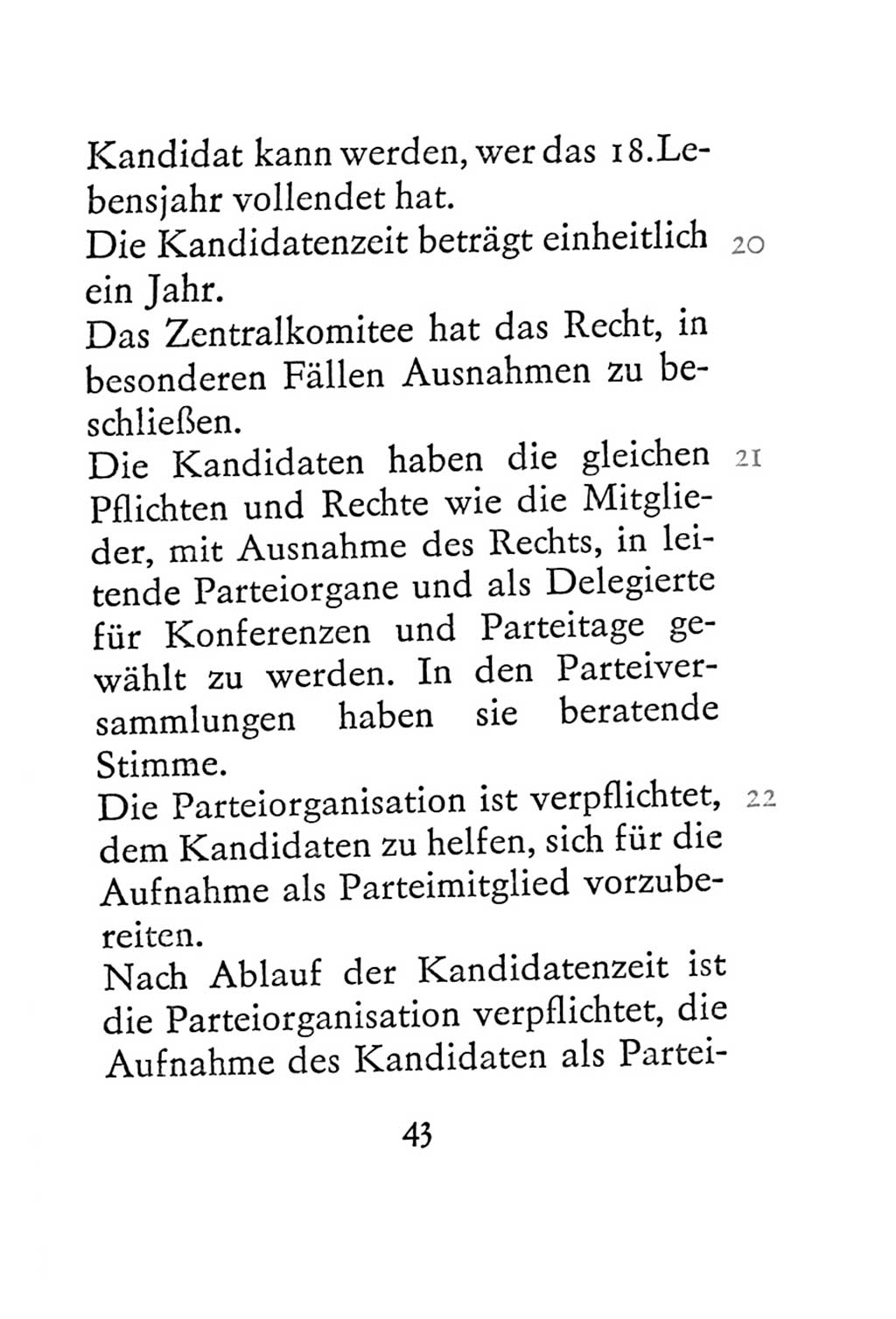 Statut der Sozialistischen Einheitspartei Deutschlands (SED) 1967, Seite 43 (St. SED DDR 1967, S. 43)