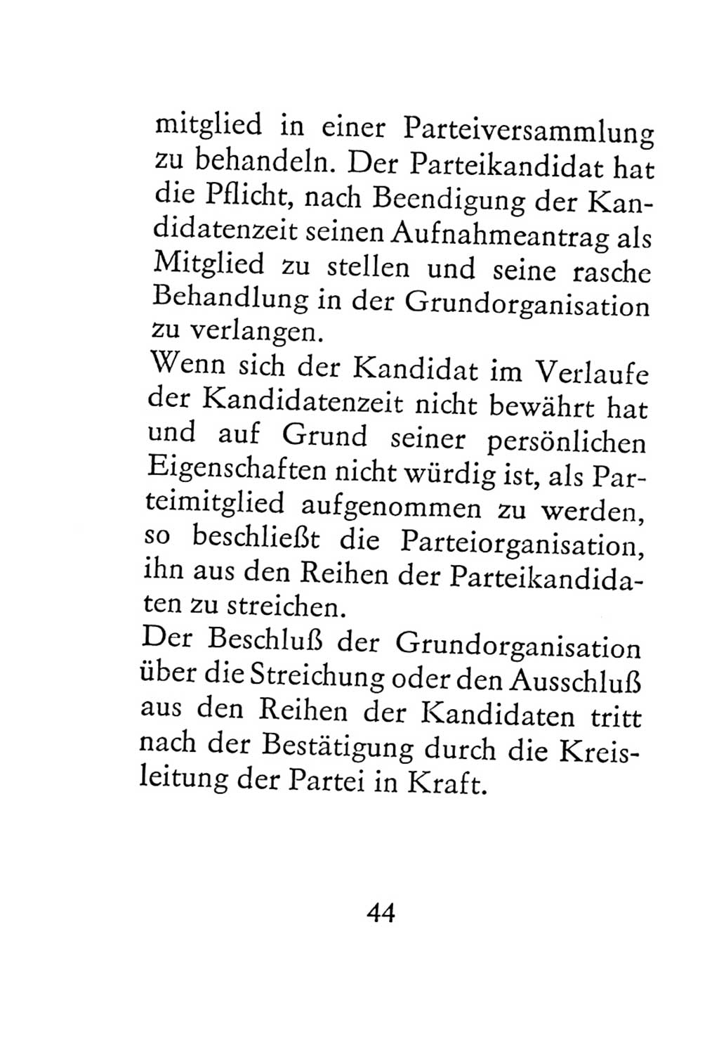 Statut der Sozialistischen Einheitspartei Deutschlands (SED) 1967, Seite 44 (St. SED DDR 1967, S. 44)