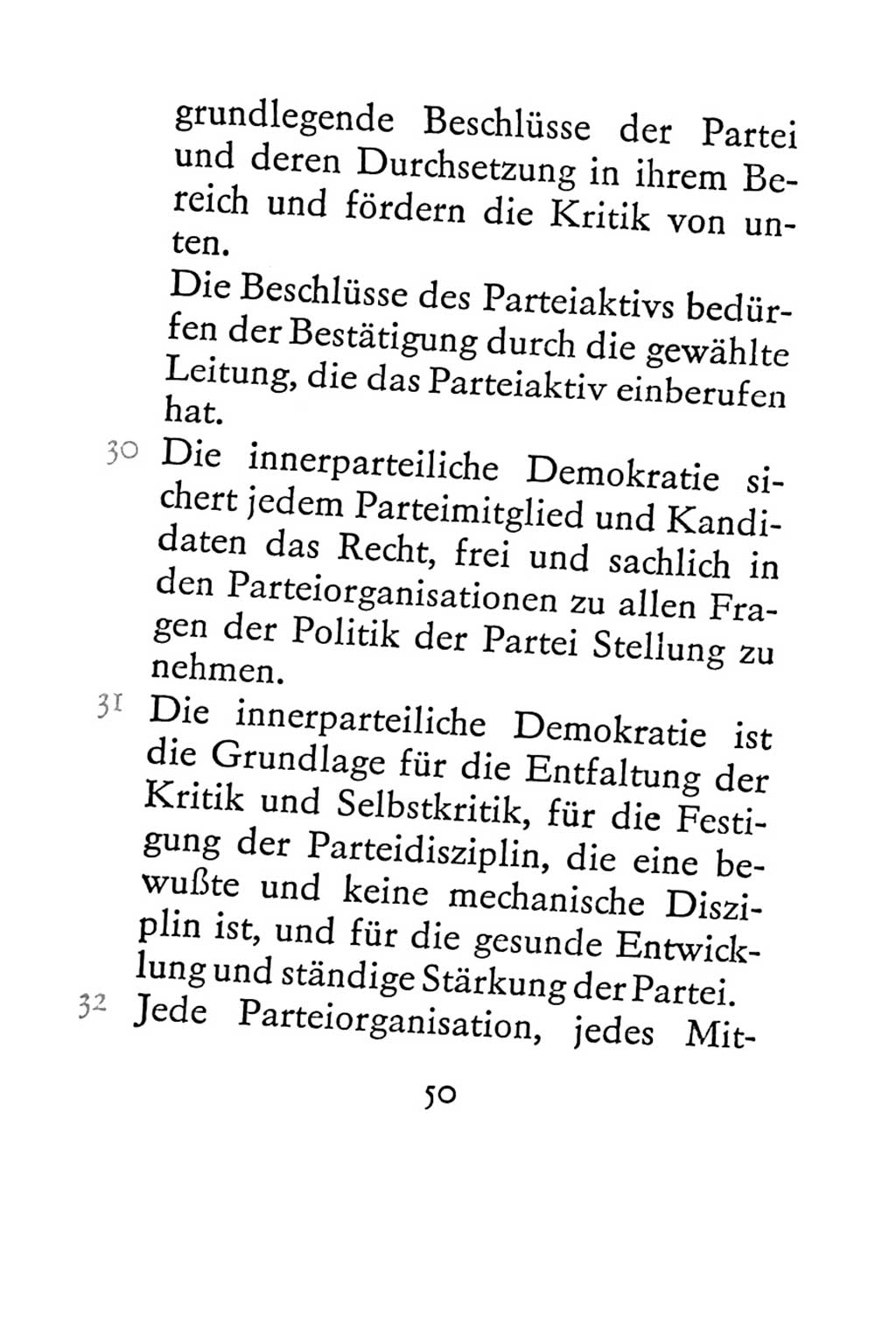 Statut der Sozialistischen Einheitspartei Deutschlands (SED) 1967, Seite 50 (St. SED DDR 1967, S. 50)