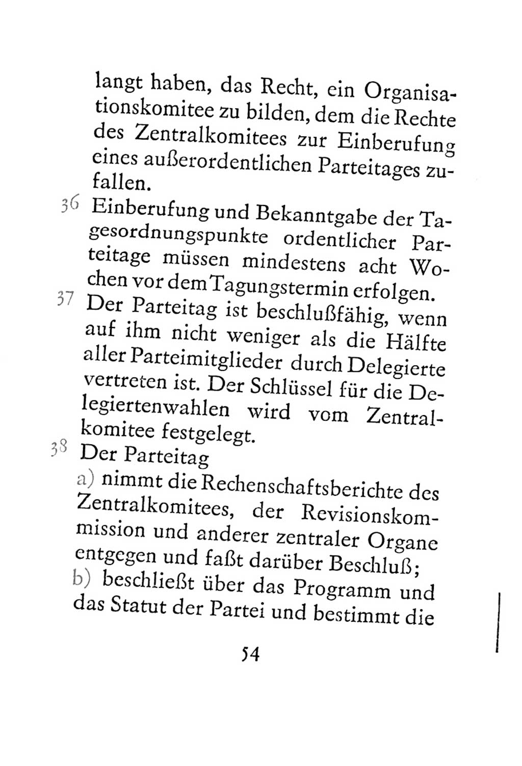 Statut der Sozialistischen Einheitspartei Deutschlands (SED) 1967, Seite 54 (St. SED DDR 1967, S. 54)