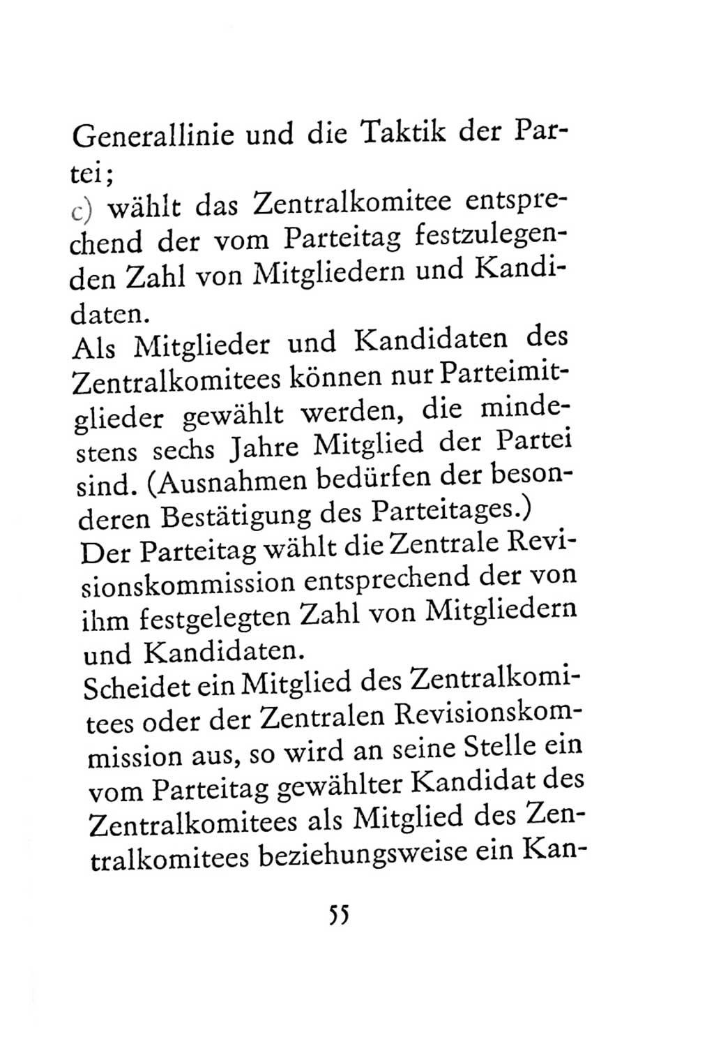 Statut der Sozialistischen Einheitspartei Deutschlands (SED) 1967, Seite 55 (St. SED DDR 1967, S. 55)