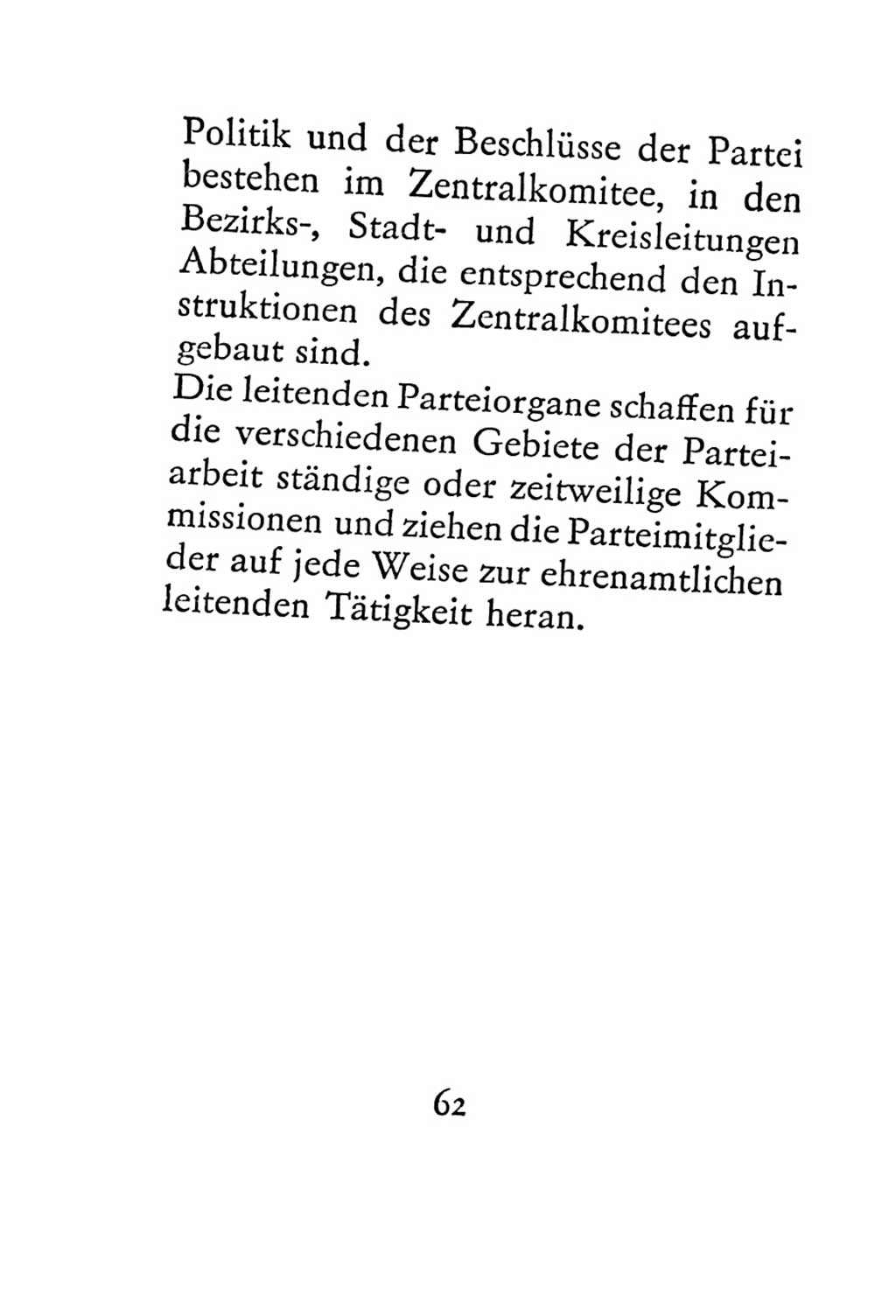 Statut der Sozialistischen Einheitspartei Deutschlands (SED) 1967, Seite 62 (St. SED DDR 1967, S. 62)