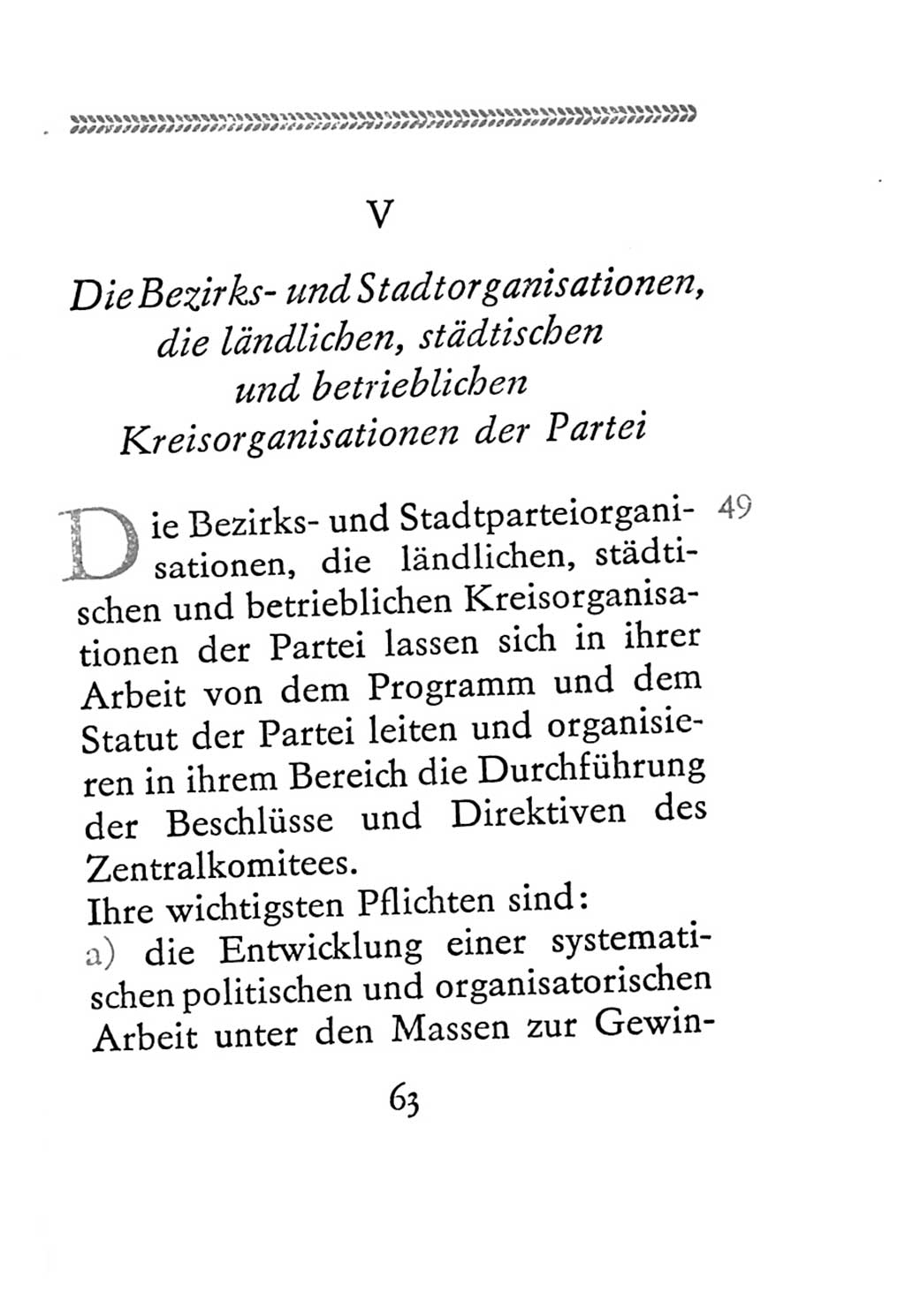 Statut der Sozialistischen Einheitspartei Deutschlands (SED) 1967, Seite 63 (St. SED DDR 1967, S. 63)