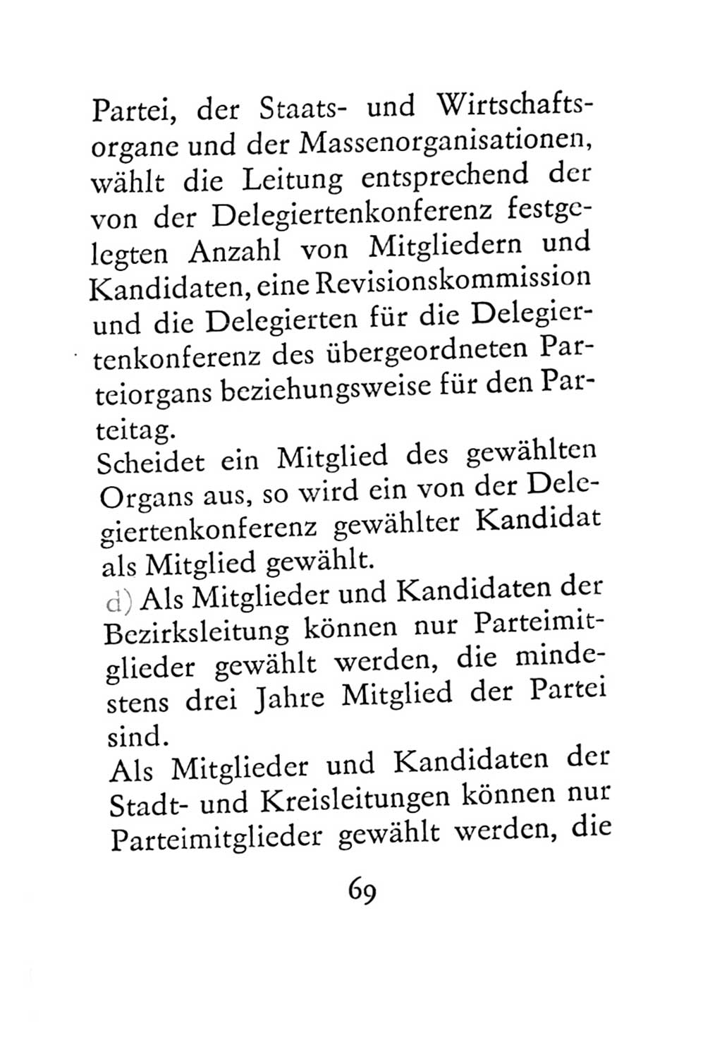 Statut der Sozialistischen Einheitspartei Deutschlands (SED) 1967, Seite 69 (St. SED DDR 1967, S. 69)