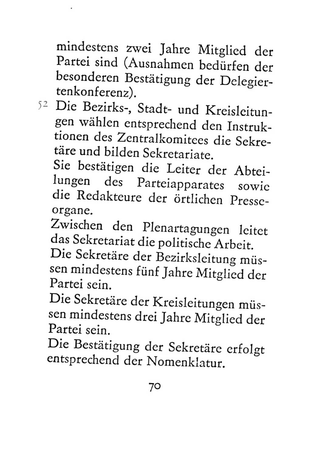 Statut der Sozialistischen Einheitspartei Deutschlands (SED) 1967, Seite 70 (St. SED DDR 1967, S. 70)