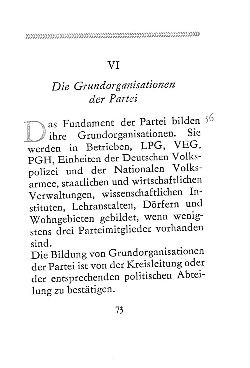 Statut der Sozialistischen Einheitspartei Deutschlands (SED) 1967, Seite 73 (St. SED DDR 1967, S. 73)