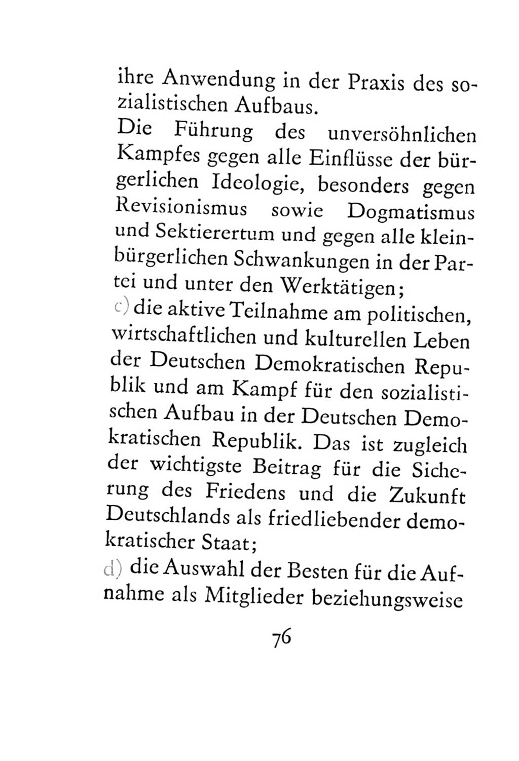 Statut der Sozialistischen Einheitspartei Deutschlands (SED) 1967, Seite 76 (St. SED DDR 1967, S. 76)