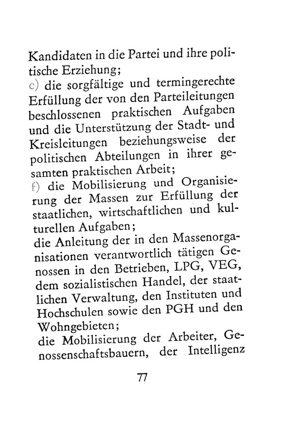 Statut der Sozialistischen Einheitspartei Deutschlands (SED) 1967, Seite 77 (St. SED DDR 1967, S. 77)