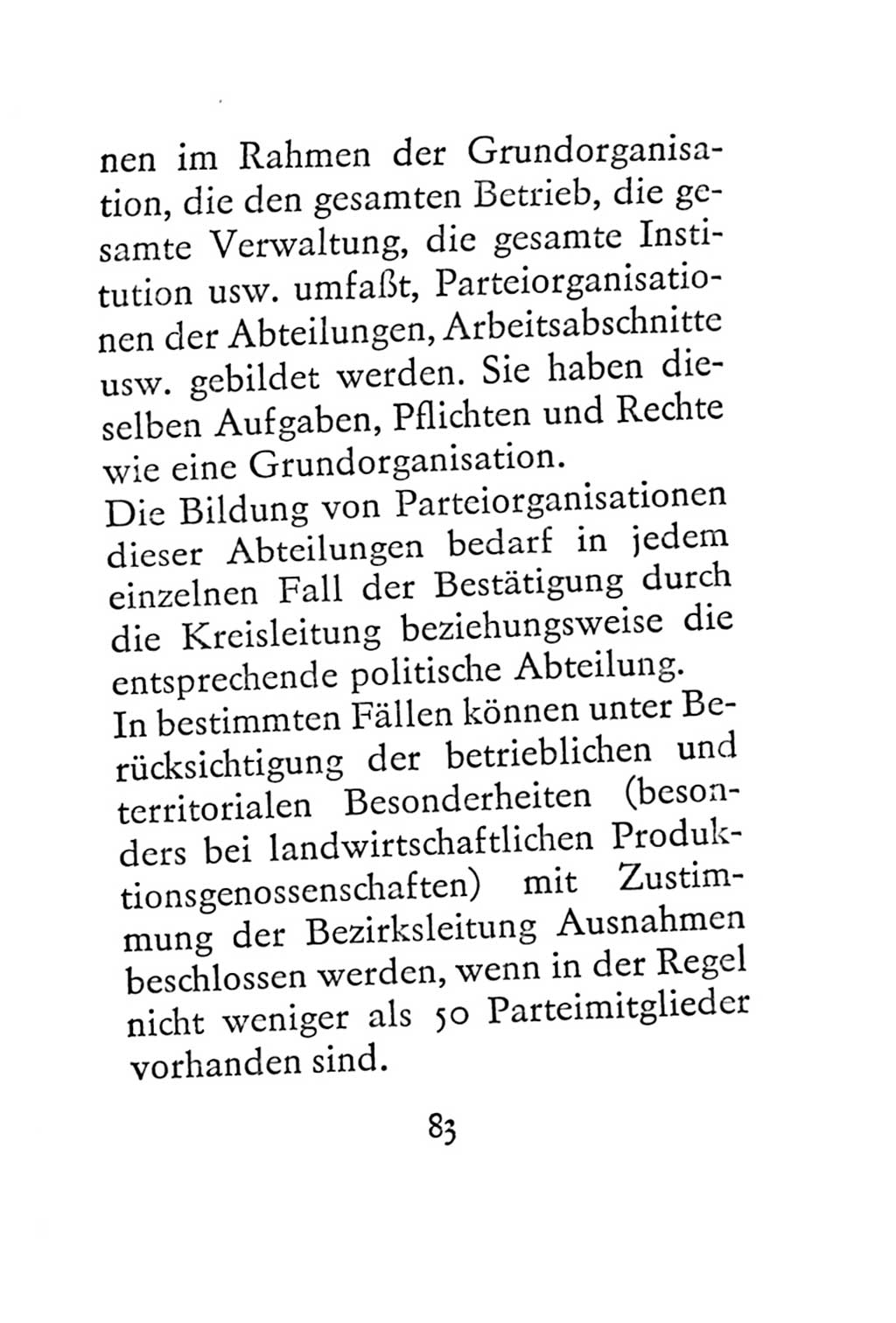 Statut der Sozialistischen Einheitspartei Deutschlands (SED) 1967, Seite 83 (St. SED DDR 1967, S. 83)