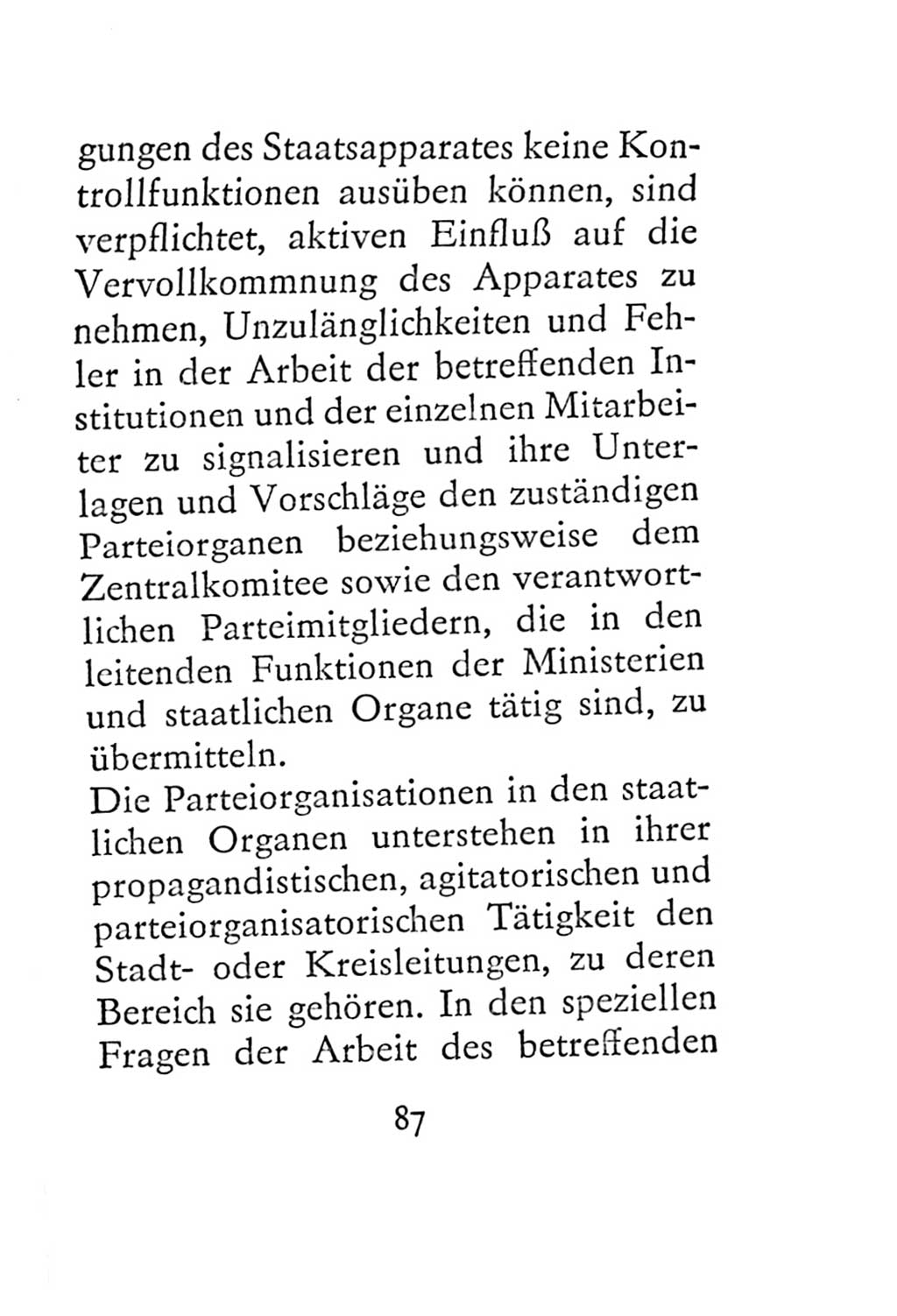 Statut der Sozialistischen Einheitspartei Deutschlands (SED) 1967, Seite 87 (St. SED DDR 1967, S. 87)
