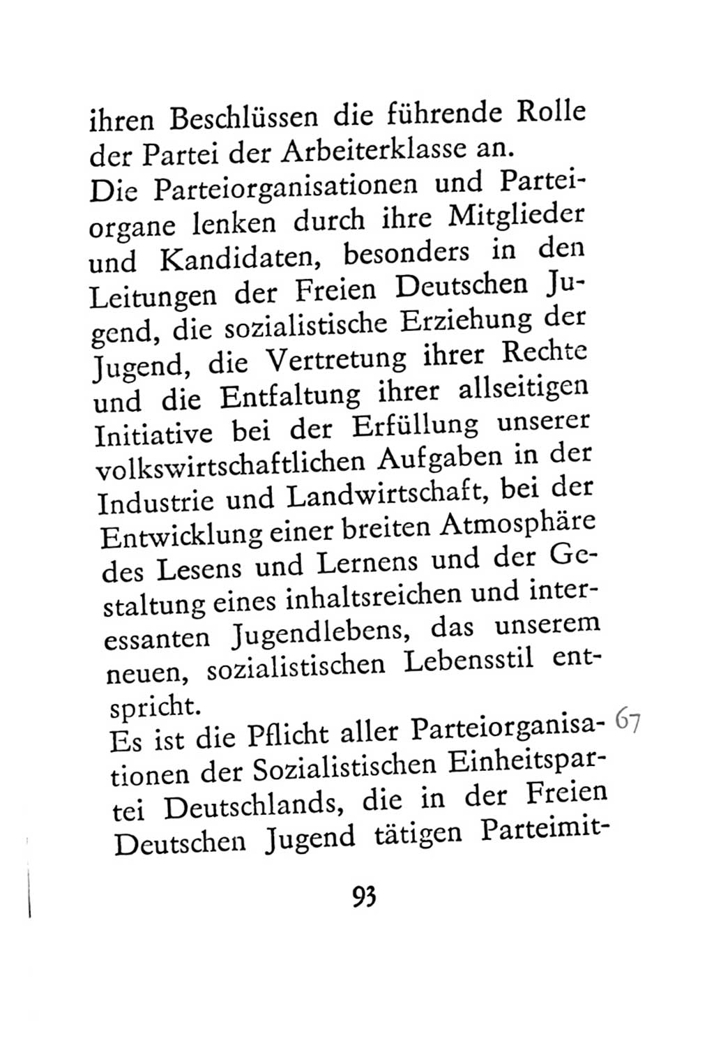 Statut der Sozialistischen Einheitspartei Deutschlands (SED) 1967, Seite 93 (St. SED DDR 1967, S. 93)