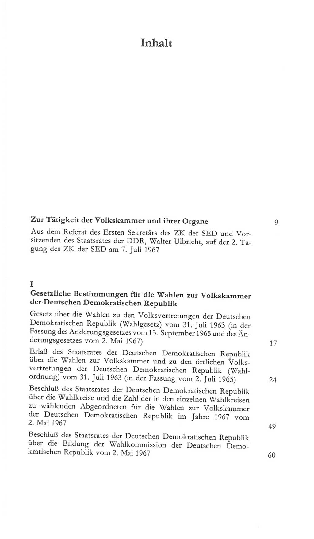 Volkskammer (VK) der Deutschen Demokratischen Republik (DDR) 5. Wahlperiode 1967-1971, Seite 5 (VK. DDR 5. WP. 1967-1971, S. 5)
