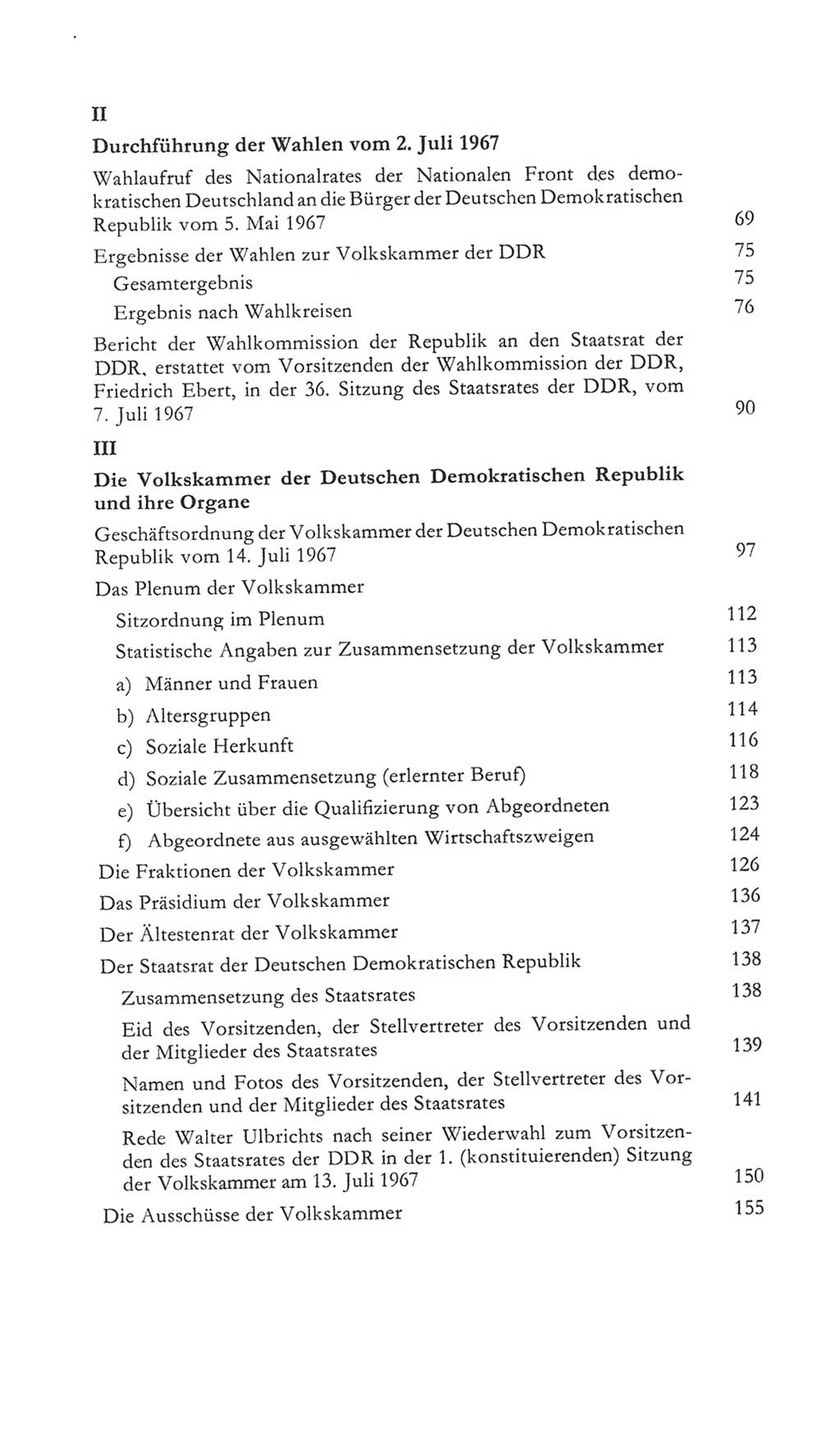 Volkskammer (VK) der Deutschen Demokratischen Republik (DDR) 5. Wahlperiode 1967-1971, Seite 6 (VK. DDR 5. WP. 1967-1971, S. 6)