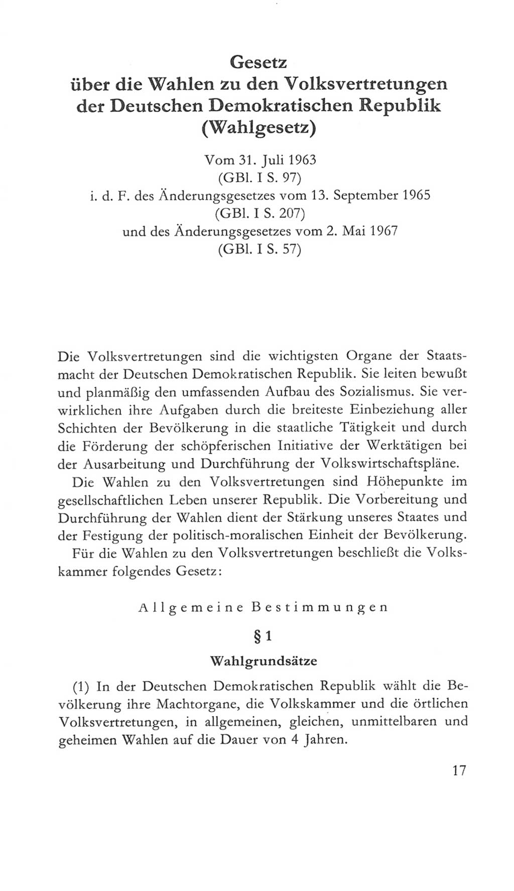 Volkskammer (VK) der Deutschen Demokratischen Republik (DDR) 5. Wahlperiode 1967-1971, Seite 17 (VK. DDR 5. WP. 1967-1971, S. 17)