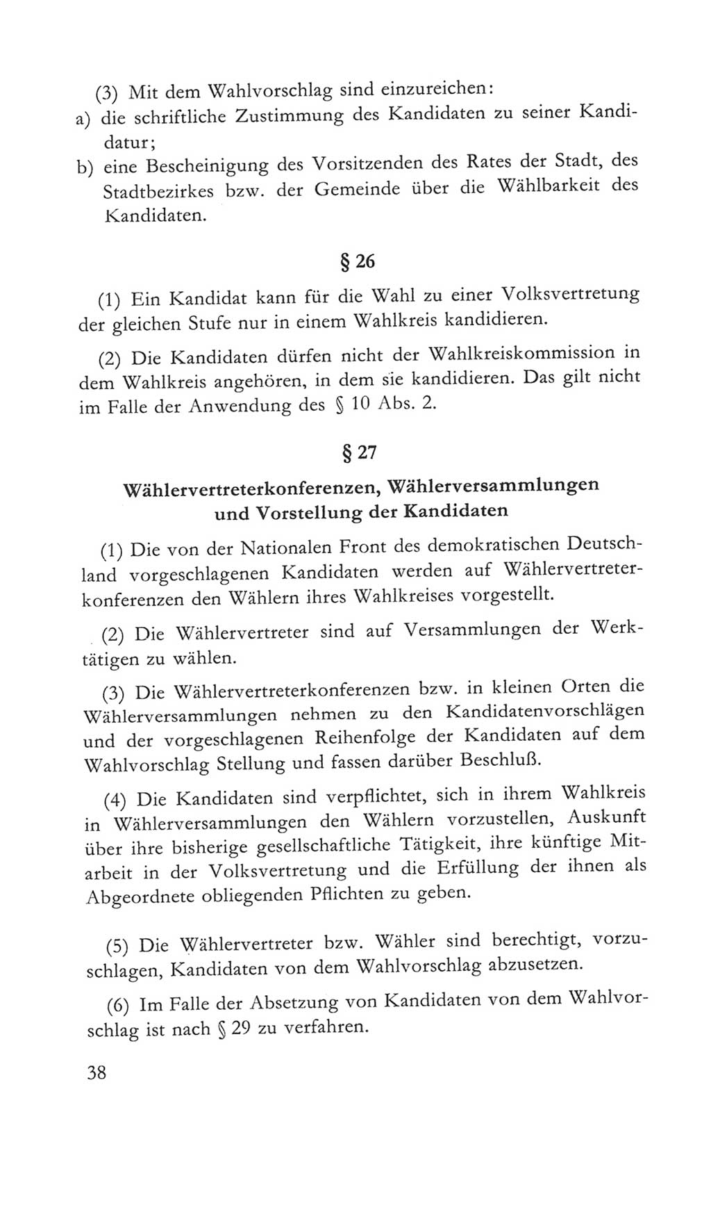 Volkskammer (VK) der Deutschen Demokratischen Republik (DDR) 5. Wahlperiode 1967-1971, Seite 38 (VK. DDR 5. WP. 1967-1971, S. 38)