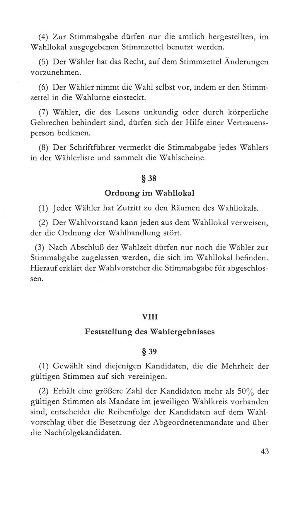 Volkskammer (VK) der Deutschen Demokratischen Republik (DDR) 5. Wahlperiode 1967-1971, Seite 43 (VK. DDR 5. WP. 1967-1971, S. 43)
