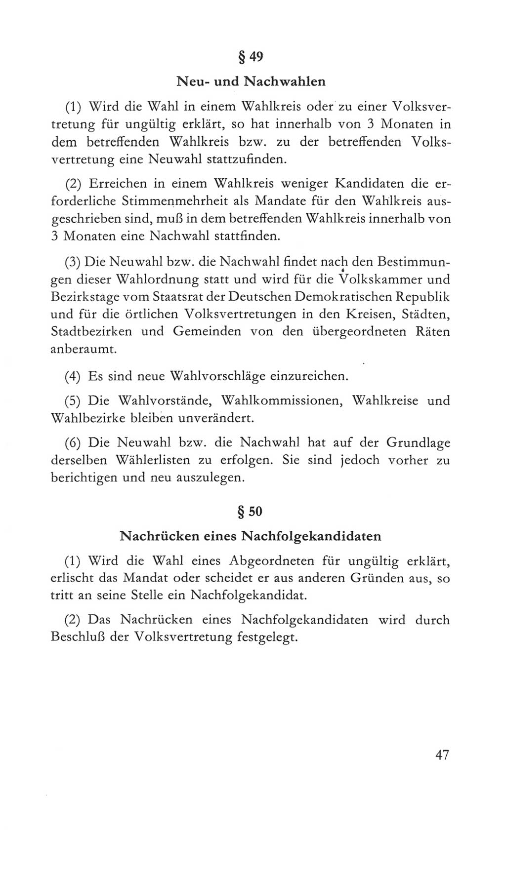 Volkskammer (VK) der Deutschen Demokratischen Republik (DDR) 5. Wahlperiode 1967-1971, Seite 47 (VK. DDR 5. WP. 1967-1971, S. 47)