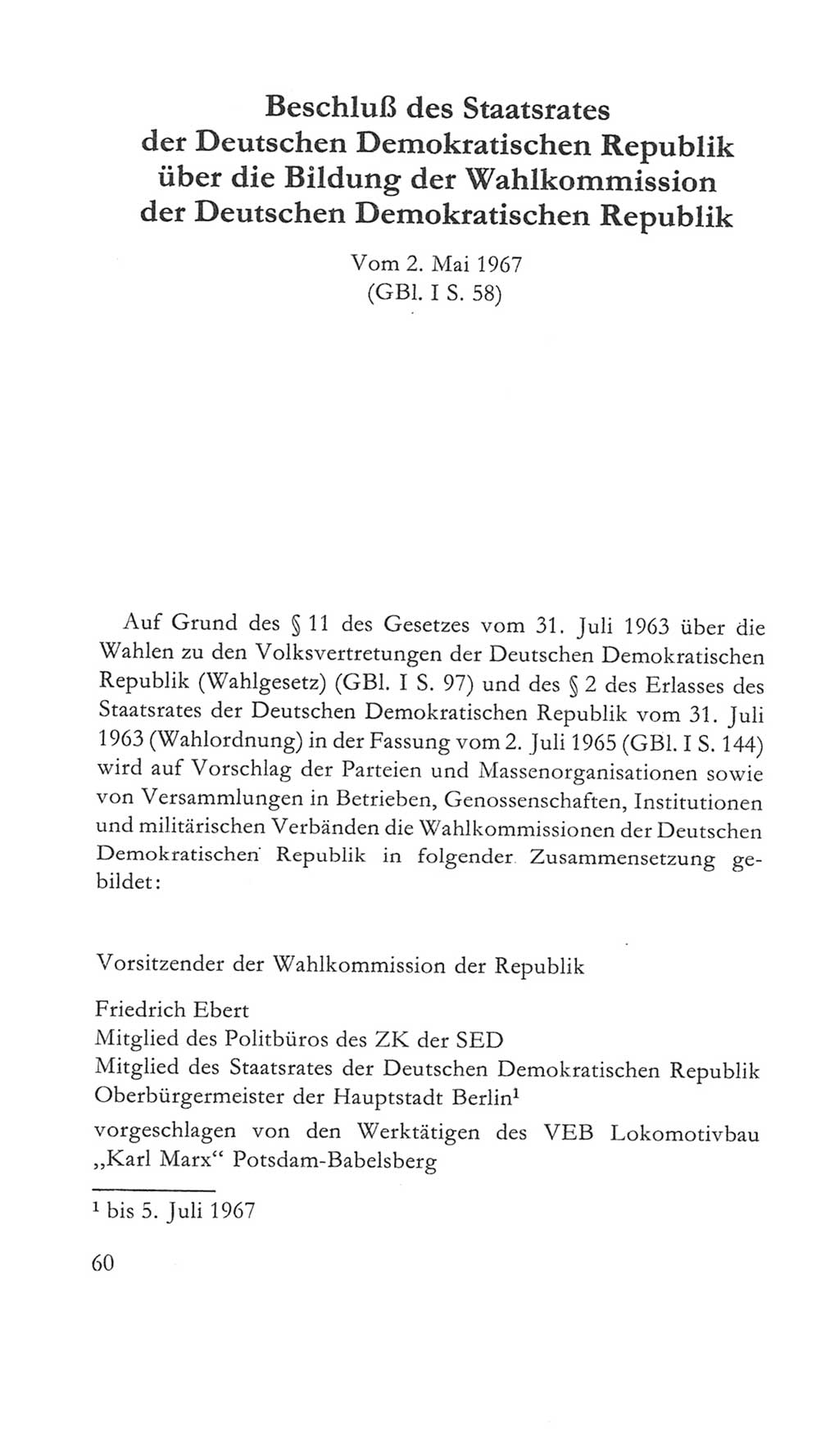 Volkskammer (VK) der Deutschen Demokratischen Republik (DDR) 5. Wahlperiode 1967-1971, Seite 60 (VK. DDR 5. WP. 1967-1971, S. 60)