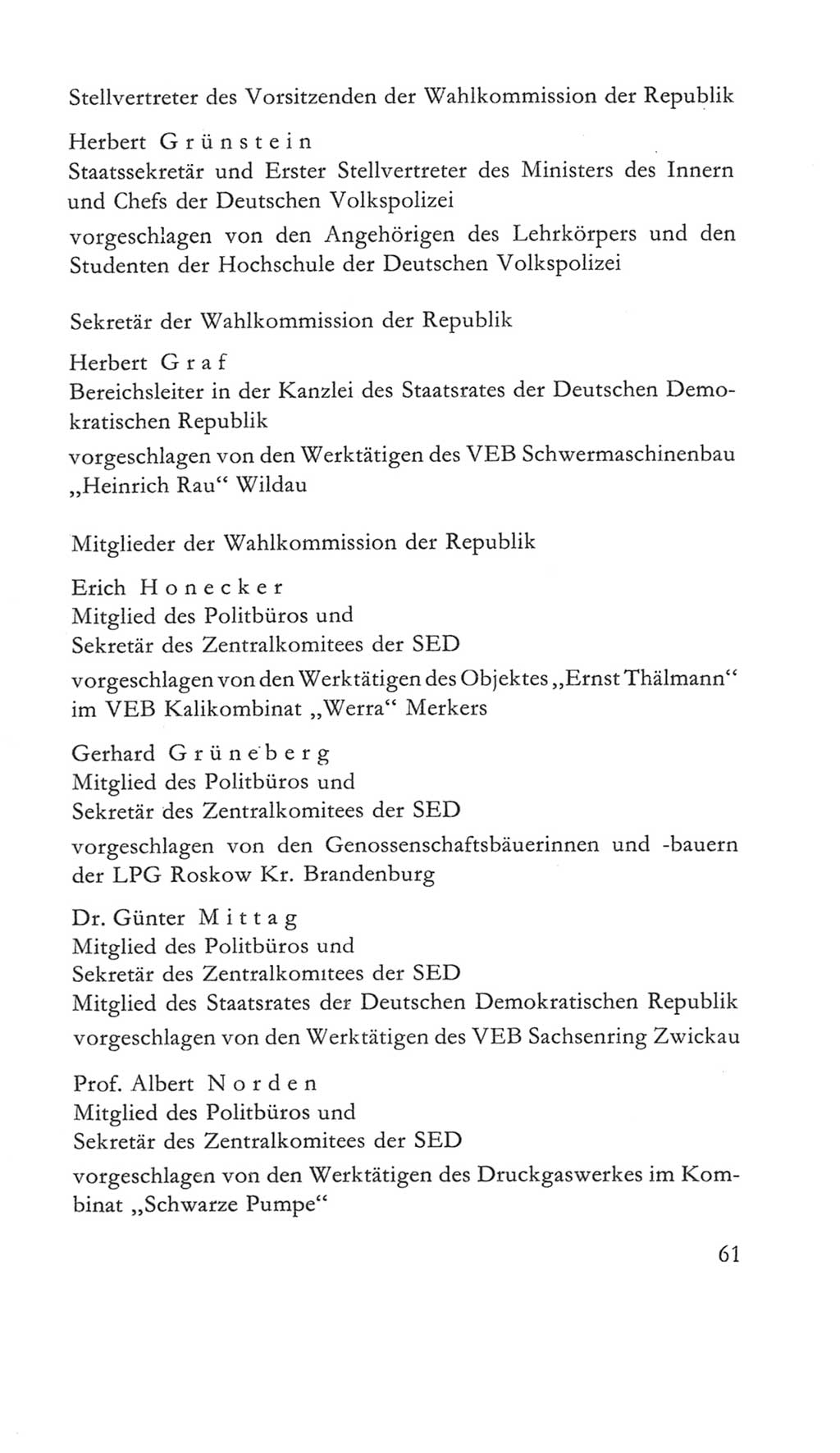 Volkskammer (VK) der Deutschen Demokratischen Republik (DDR) 5. Wahlperiode 1967-1971, Seite 61 (VK. DDR 5. WP. 1967-1971, S. 61)