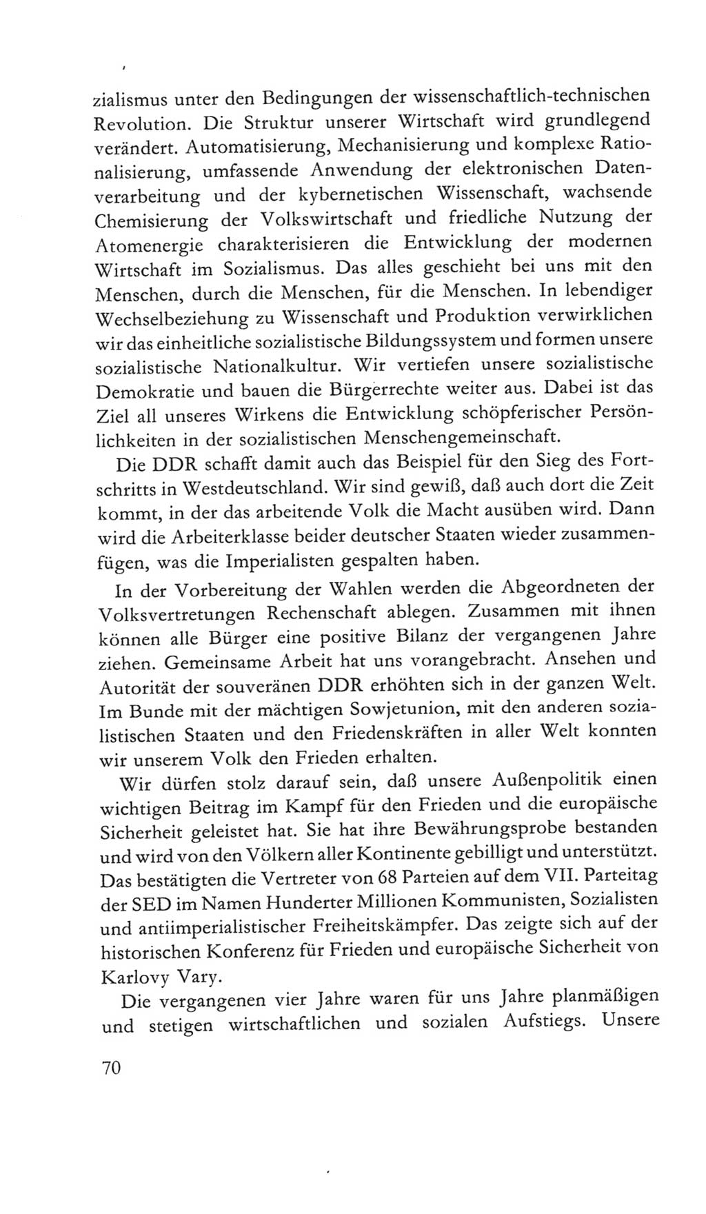 Volkskammer (VK) der Deutschen Demokratischen Republik (DDR) 5. Wahlperiode 1967-1971, Seite 70 (VK. DDR 5. WP. 1967-1971, S. 70)