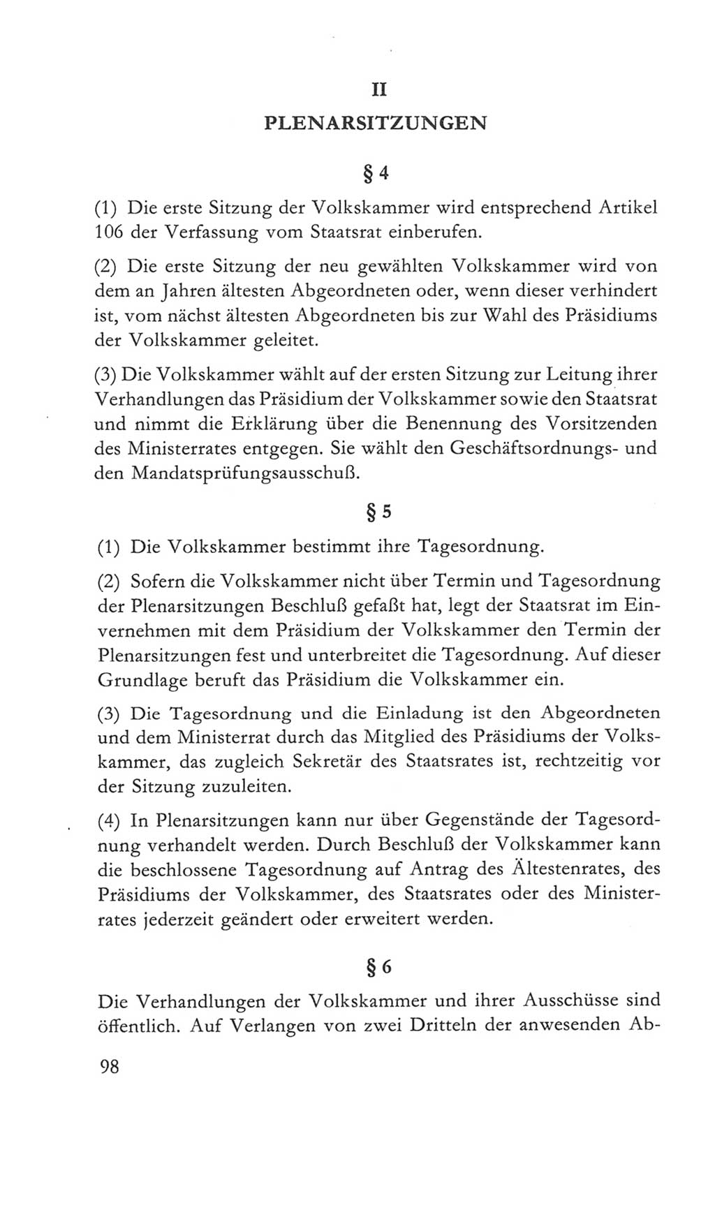 Volkskammer (VK) der Deutschen Demokratischen Republik (DDR) 5. Wahlperiode 1967-1971, Seite 98 (VK. DDR 5. WP. 1967-1971, S. 98)