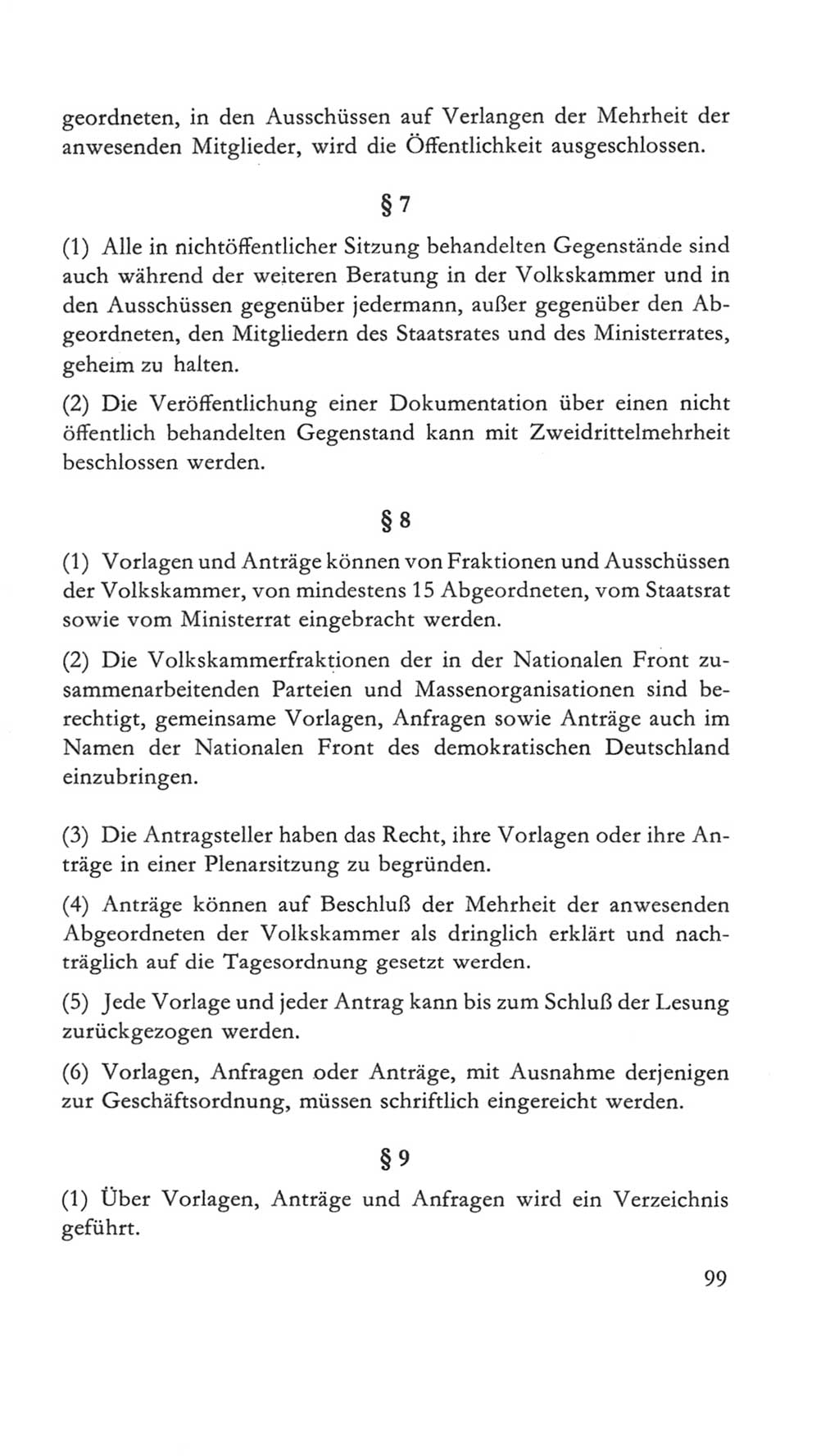 Volkskammer (VK) der Deutschen Demokratischen Republik (DDR) 5. Wahlperiode 1967-1971, Seite 99 (VK. DDR 5. WP. 1967-1971, S. 99)