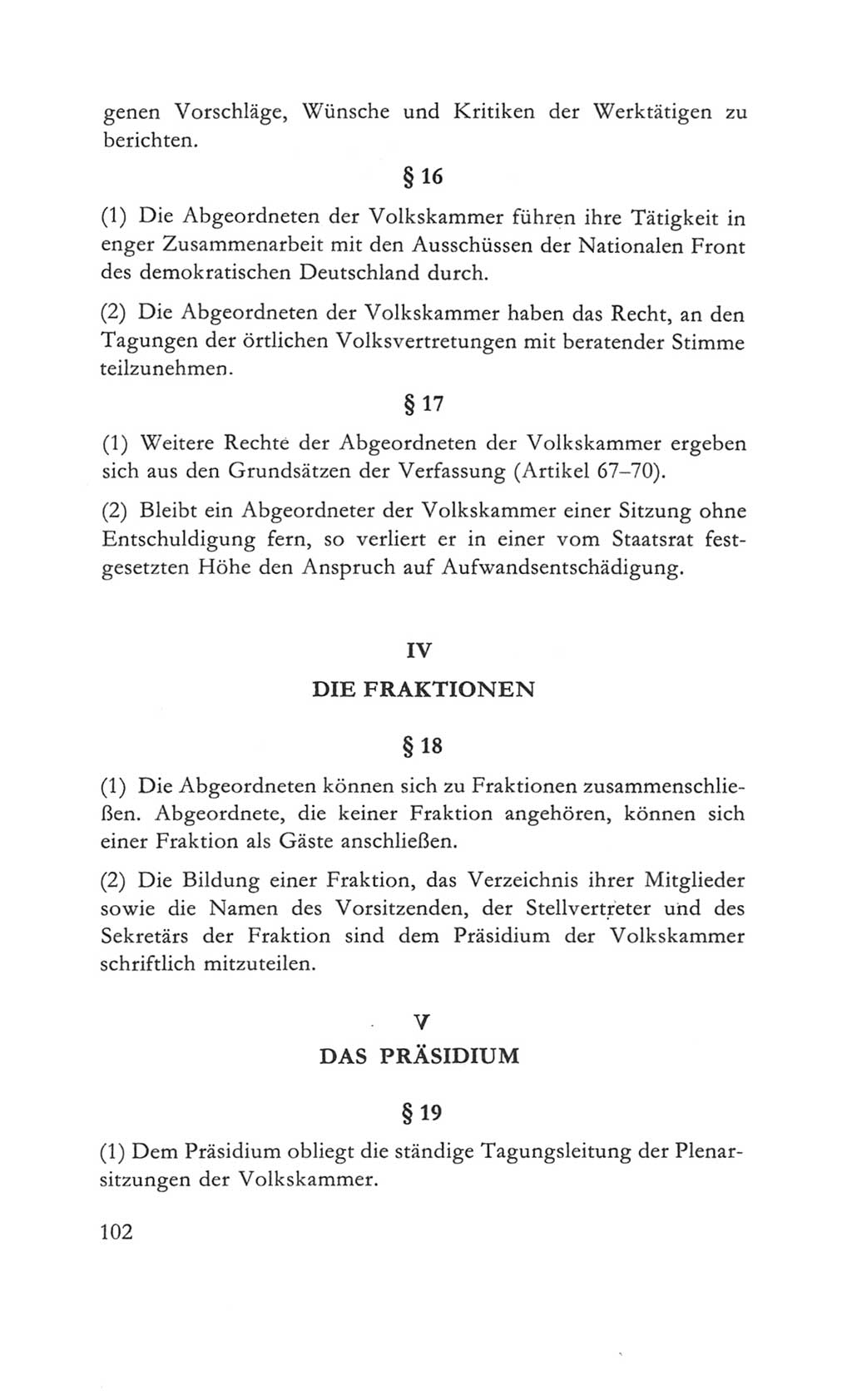 Volkskammer (VK) der Deutschen Demokratischen Republik (DDR) 5. Wahlperiode 1967-1971, Seite 102 (VK. DDR 5. WP. 1967-1971, S. 102)