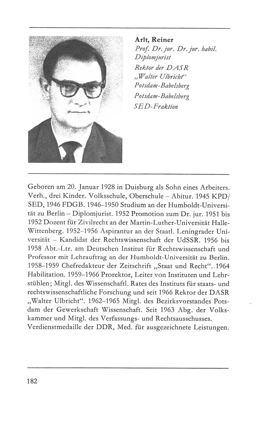 Volkskammer (VK) der Deutschen Demokratischen Republik (DDR) 5. Wahlperiode 1967-1971, Seite 182 (VK. DDR 5. WP. 1967-1971, S. 182)