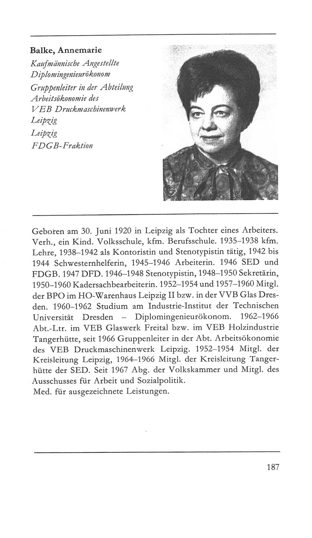 Volkskammer (VK) der Deutschen Demokratischen Republik (DDR) 5. Wahlperiode 1967-1971, Seite 187 (VK. DDR 5. WP. 1967-1971, S. 187)