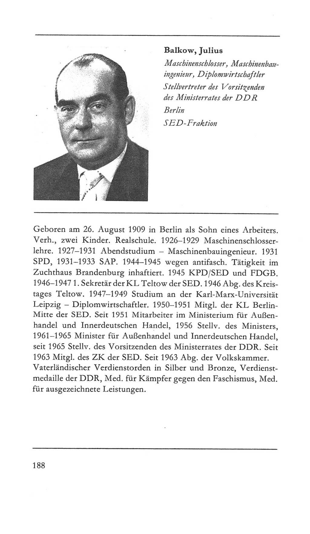 Volkskammer (VK) der Deutschen Demokratischen Republik (DDR) 5. Wahlperiode 1967-1971, Seite 188 (VK. DDR 5. WP. 1967-1971, S. 188)