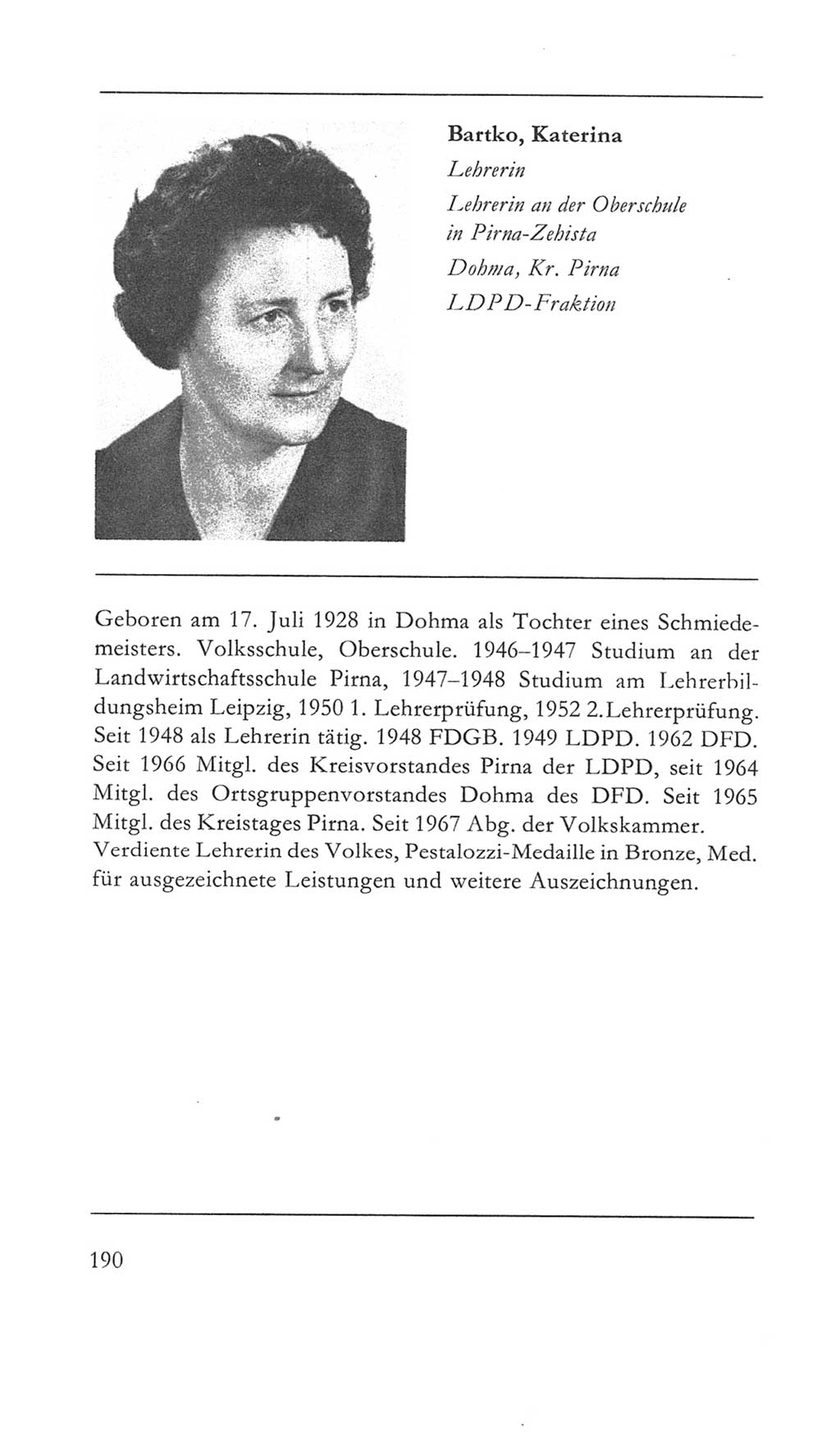Volkskammer (VK) der Deutschen Demokratischen Republik (DDR) 5. Wahlperiode 1967-1971, Seite 190 (VK. DDR 5. WP. 1967-1971, S. 190)