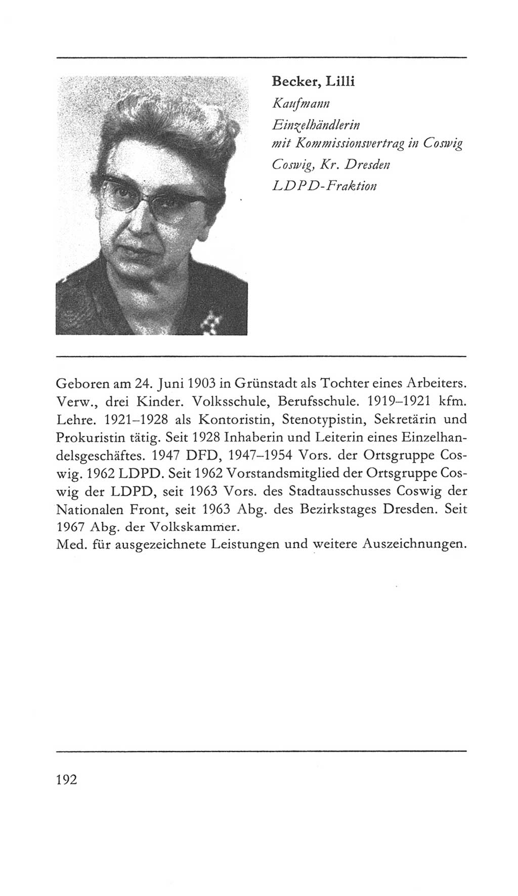 Volkskammer (VK) der Deutschen Demokratischen Republik (DDR) 5. Wahlperiode 1967-1971, Seite 192 (VK. DDR 5. WP. 1967-1971, S. 192)