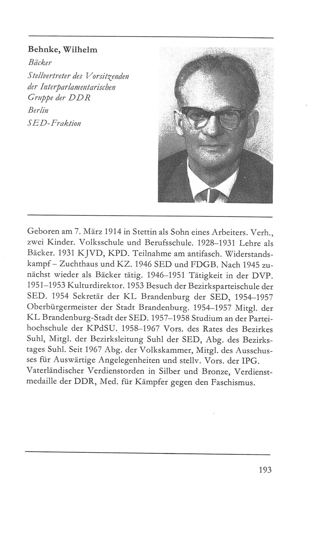 Volkskammer (VK) der Deutschen Demokratischen Republik (DDR) 5. Wahlperiode 1967-1971, Seite 193 (VK. DDR 5. WP. 1967-1971, S. 193)