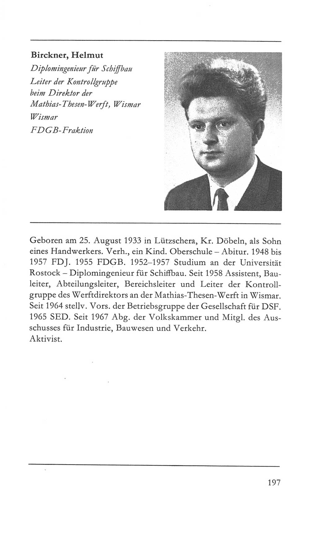 Volkskammer (VK) der Deutschen Demokratischen Republik (DDR) 5. Wahlperiode 1967-1971, Seite 197 (VK. DDR 5. WP. 1967-1971, S. 197)