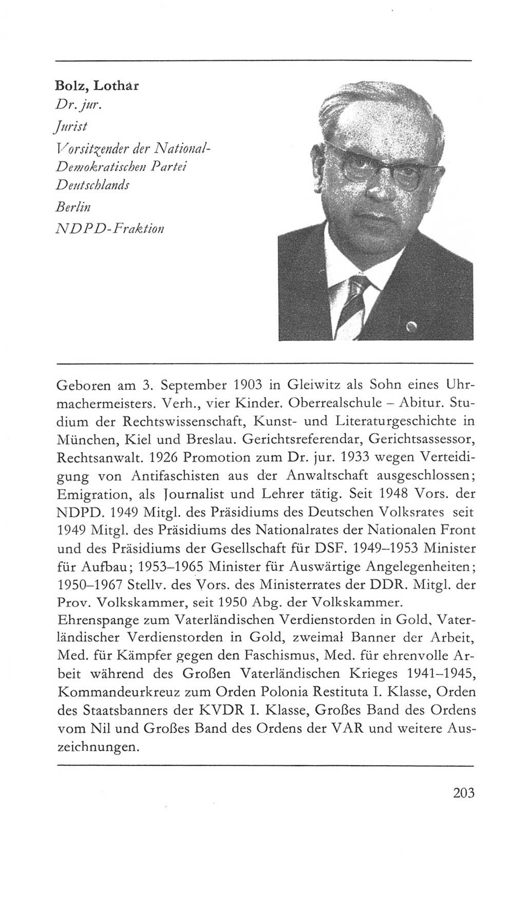 Volkskammer (VK) der Deutschen Demokratischen Republik (DDR) 5. Wahlperiode 1967-1971, Seite 203 (VK. DDR 5. WP. 1967-1971, S. 203)