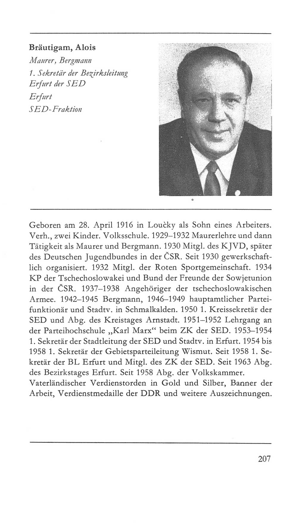 Volkskammer (VK) der Deutschen Demokratischen Republik (DDR) 5. Wahlperiode 1967-1971, Seite 207 (VK. DDR 5. WP. 1967-1971, S. 207)