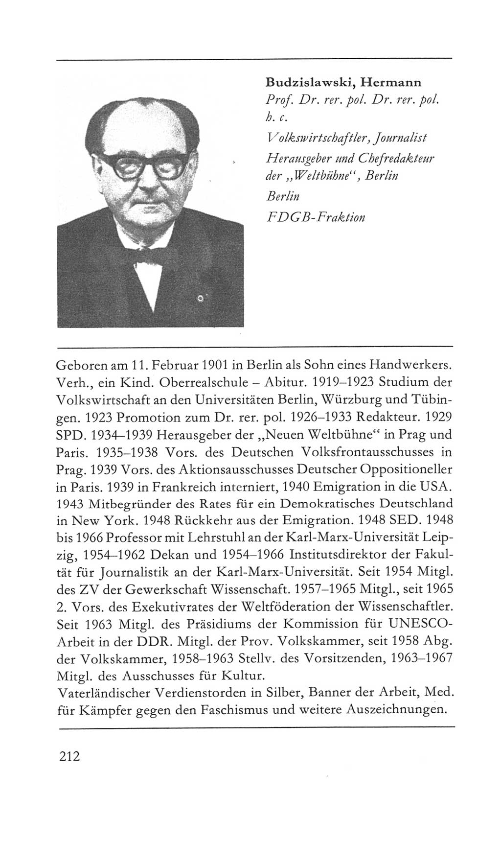 Volkskammer (VK) der Deutschen Demokratischen Republik (DDR) 5. Wahlperiode 1967-1971, Seite 212 (VK. DDR 5. WP. 1967-1971, S. 212)