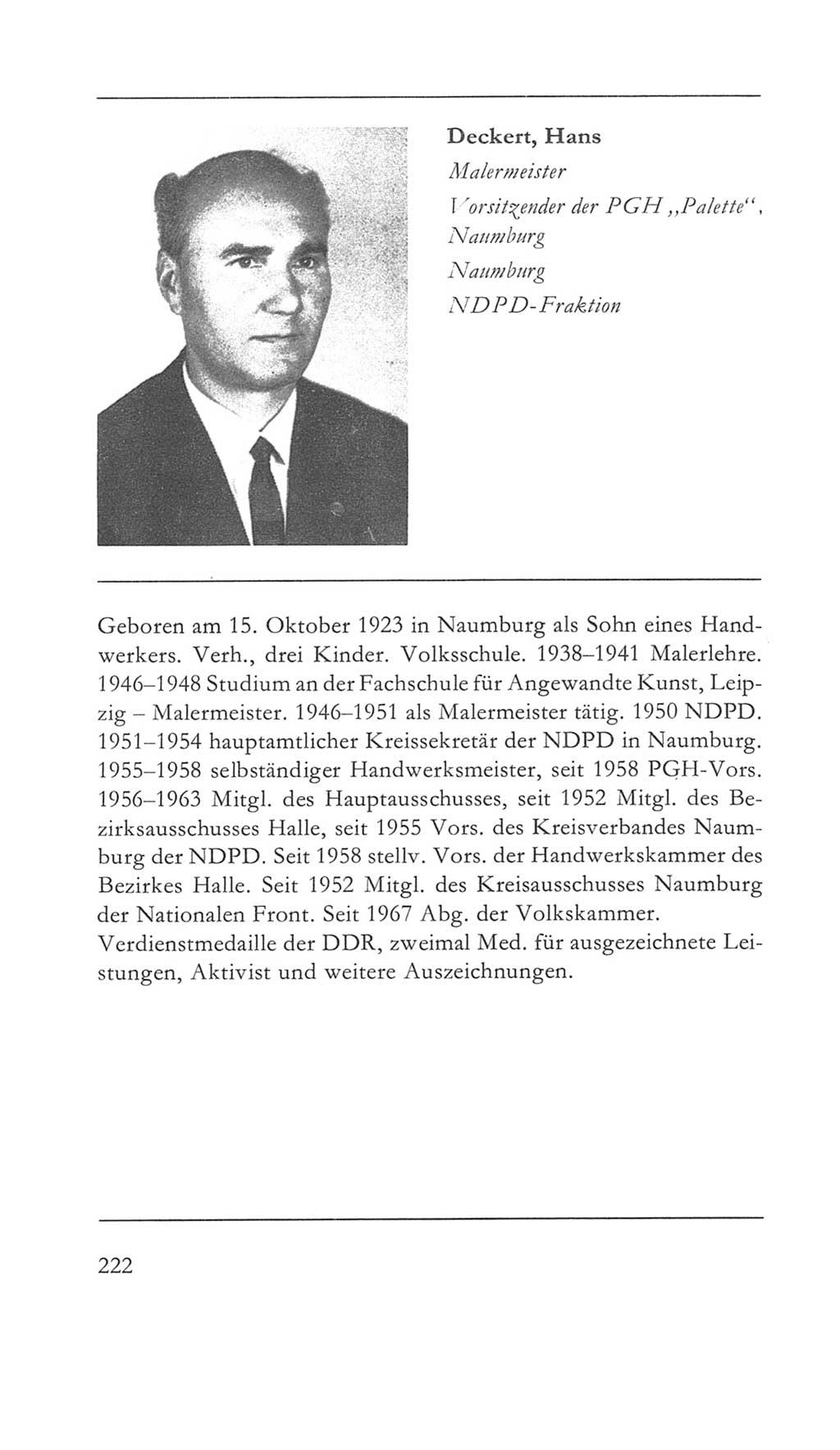 Volkskammer (VK) der Deutschen Demokratischen Republik (DDR) 5. Wahlperiode 1967-1971, Seite 222 (VK. DDR 5. WP. 1967-1971, S. 222)