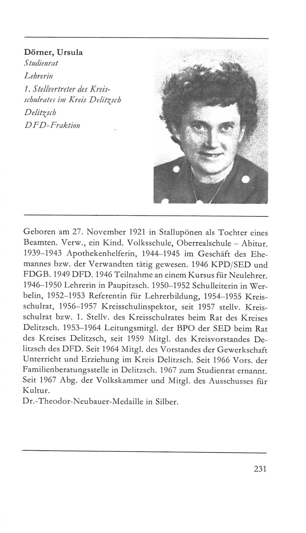 Volkskammer (VK) der Deutschen Demokratischen Republik (DDR) 5. Wahlperiode 1967-1971, Seite 231 (VK. DDR 5. WP. 1967-1971, S. 231)