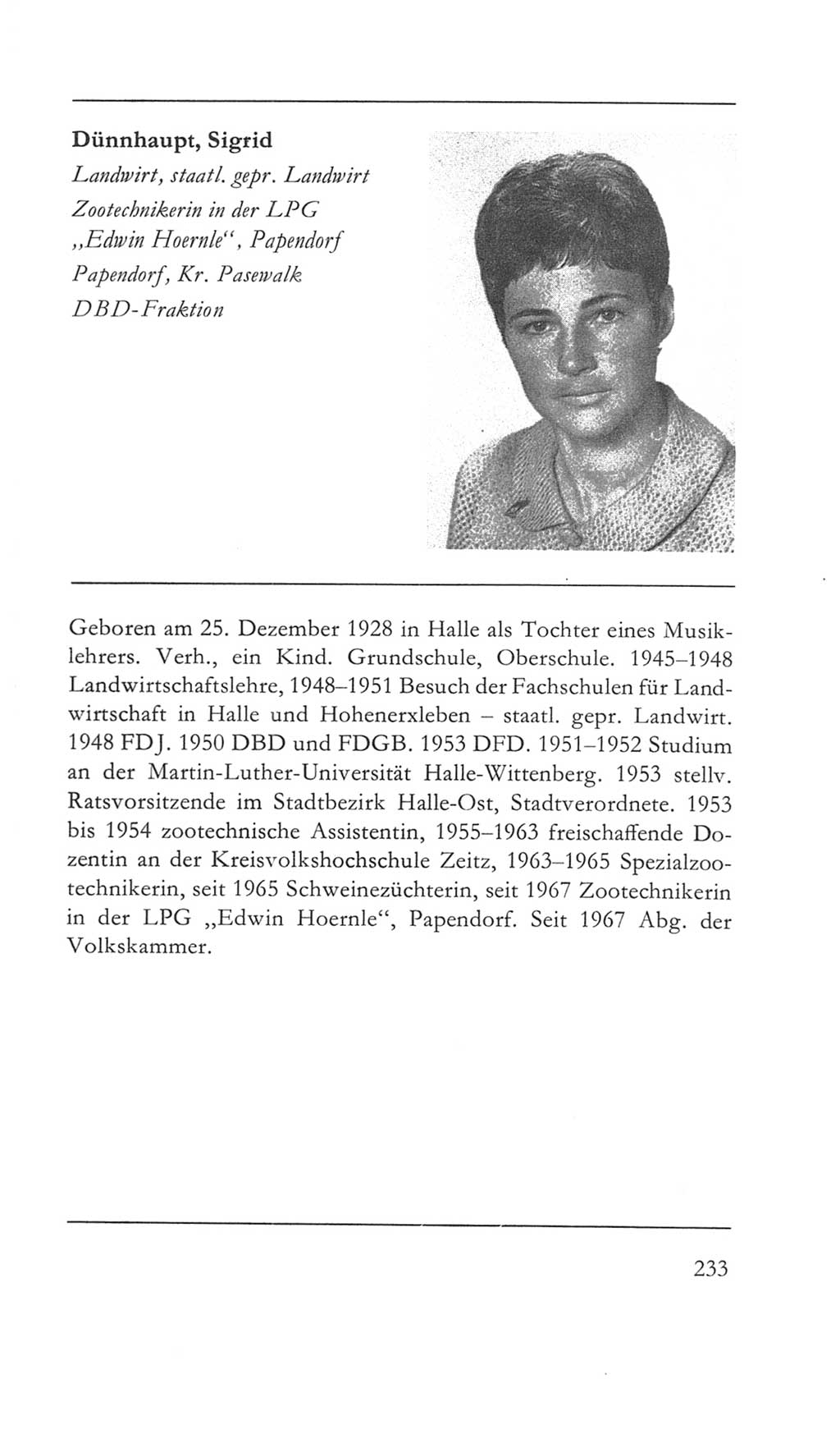 Volkskammer (VK) der Deutschen Demokratischen Republik (DDR) 5. Wahlperiode 1967-1971, Seite 233 (VK. DDR 5. WP. 1967-1971, S. 233)