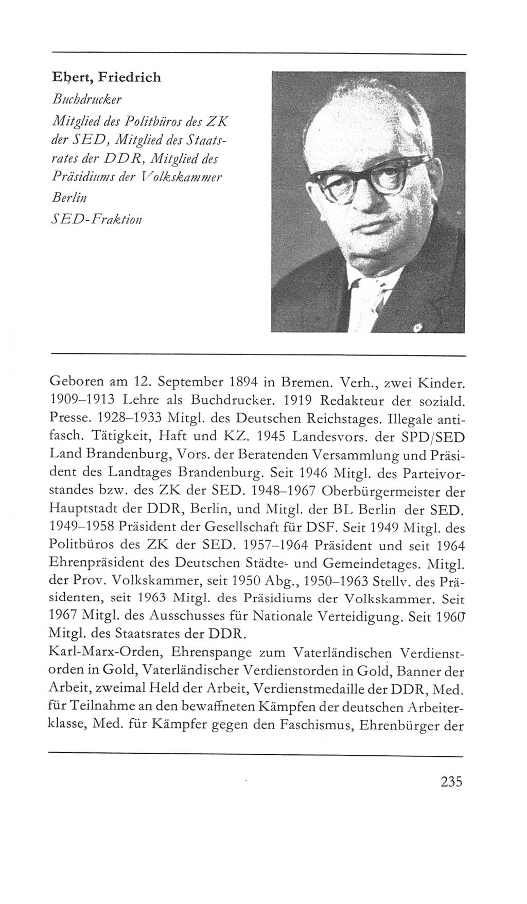 Volkskammer (VK) der Deutschen Demokratischen Republik (DDR) 5. Wahlperiode 1967-1971, Seite 235 (VK. DDR 5. WP. 1967-1971, S. 235)