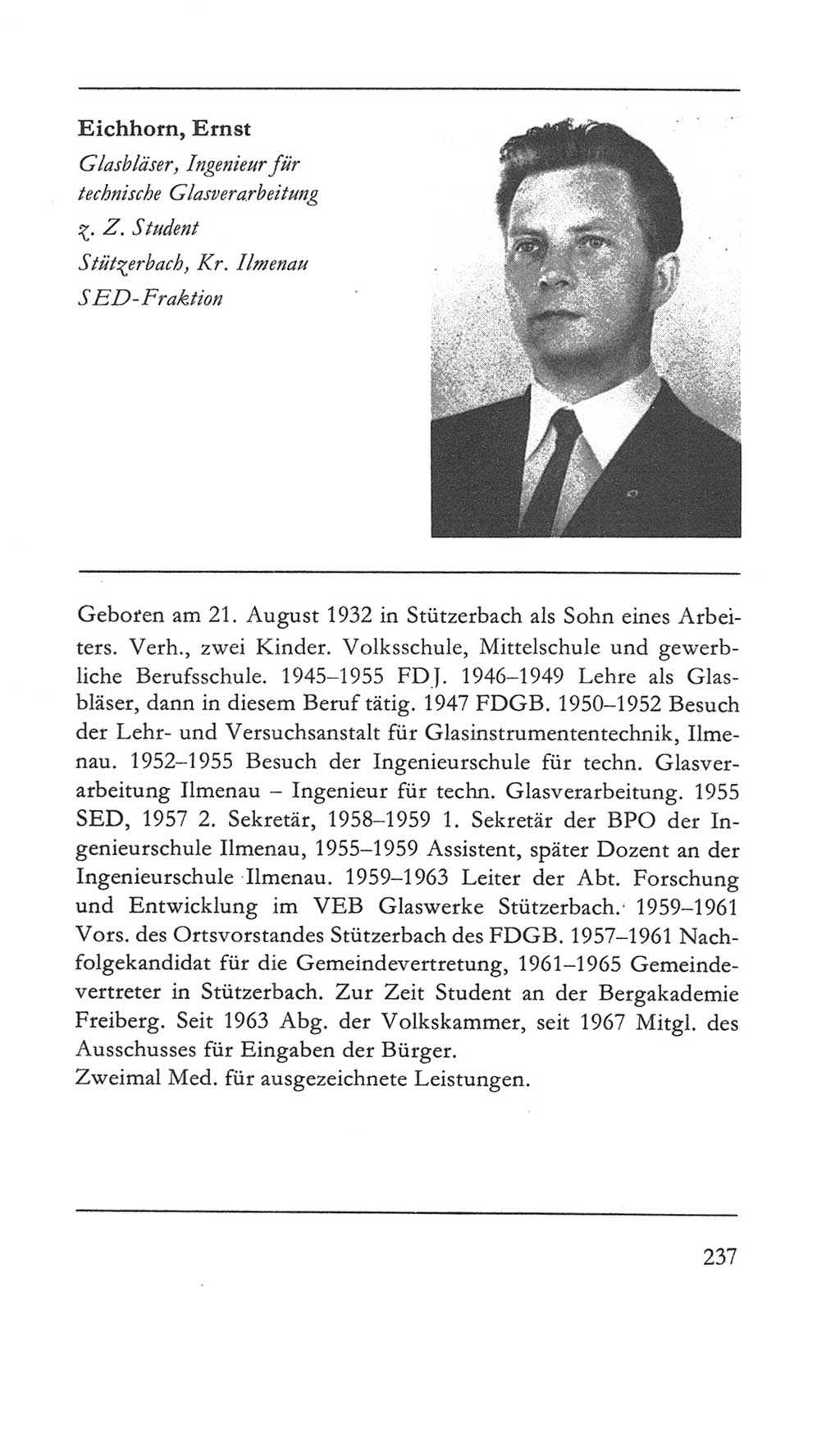 Volkskammer (VK) der Deutschen Demokratischen Republik (DDR) 5. Wahlperiode 1967-1971, Seite 237 (VK. DDR 5. WP. 1967-1971, S. 237)