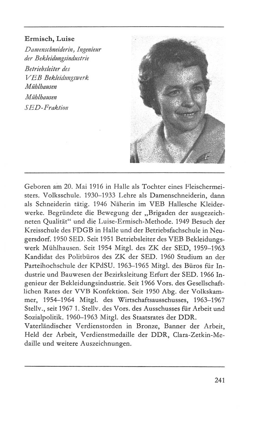 Volkskammer (VK) der Deutschen Demokratischen Republik (DDR) 5. Wahlperiode 1967-1971, Seite 241 (VK. DDR 5. WP. 1967-1971, S. 241)