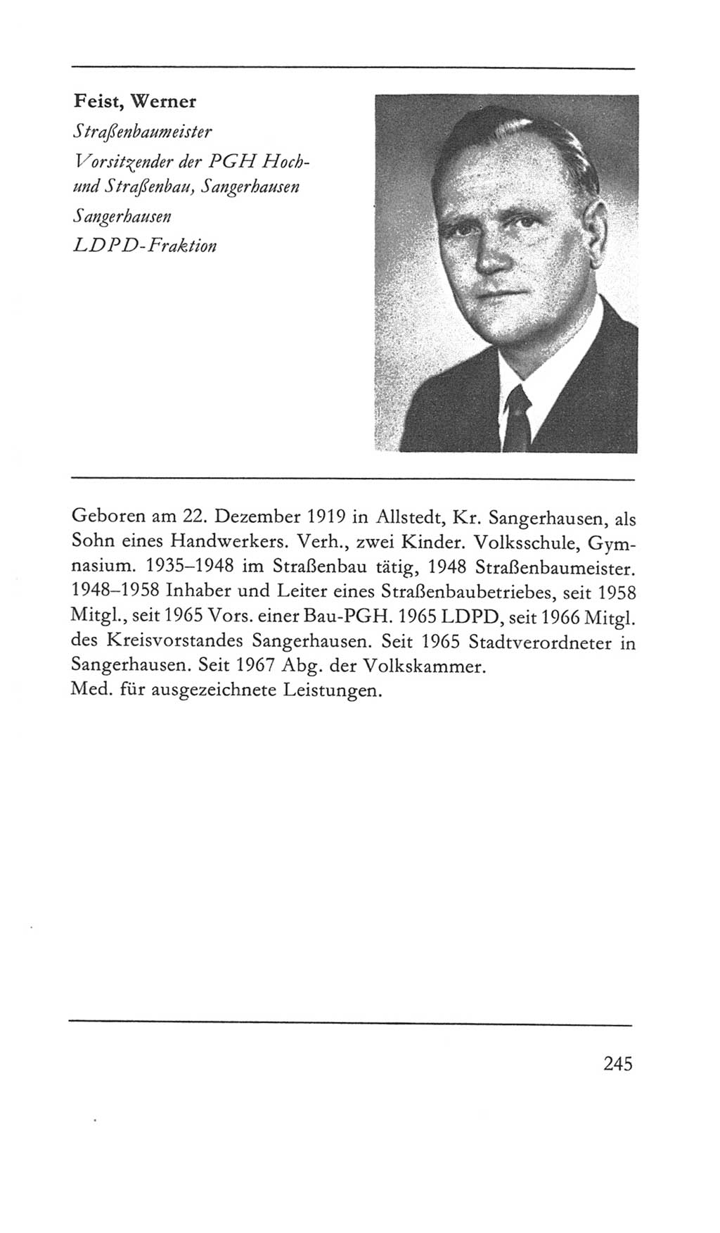 Volkskammer (VK) der Deutschen Demokratischen Republik (DDR) 5. Wahlperiode 1967-1971, Seite 245 (VK. DDR 5. WP. 1967-1971, S. 245)