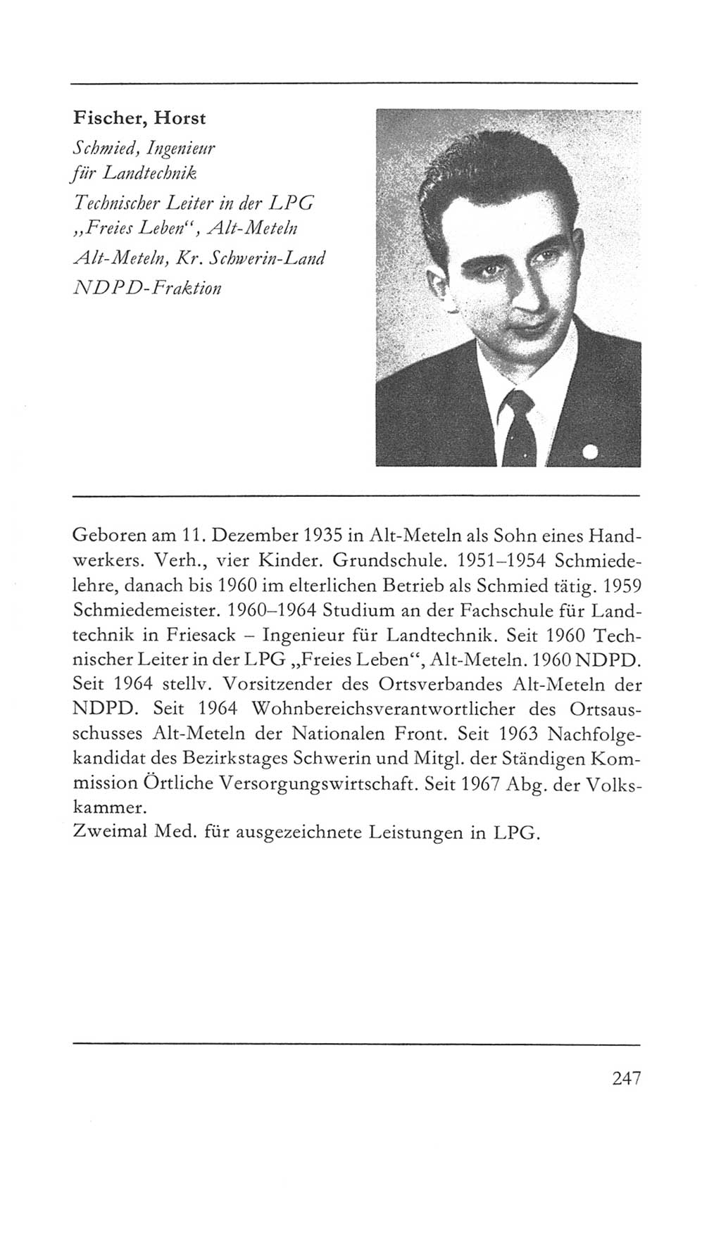 Volkskammer (VK) der Deutschen Demokratischen Republik (DDR) 5. Wahlperiode 1967-1971, Seite 247 (VK. DDR 5. WP. 1967-1971, S. 247)