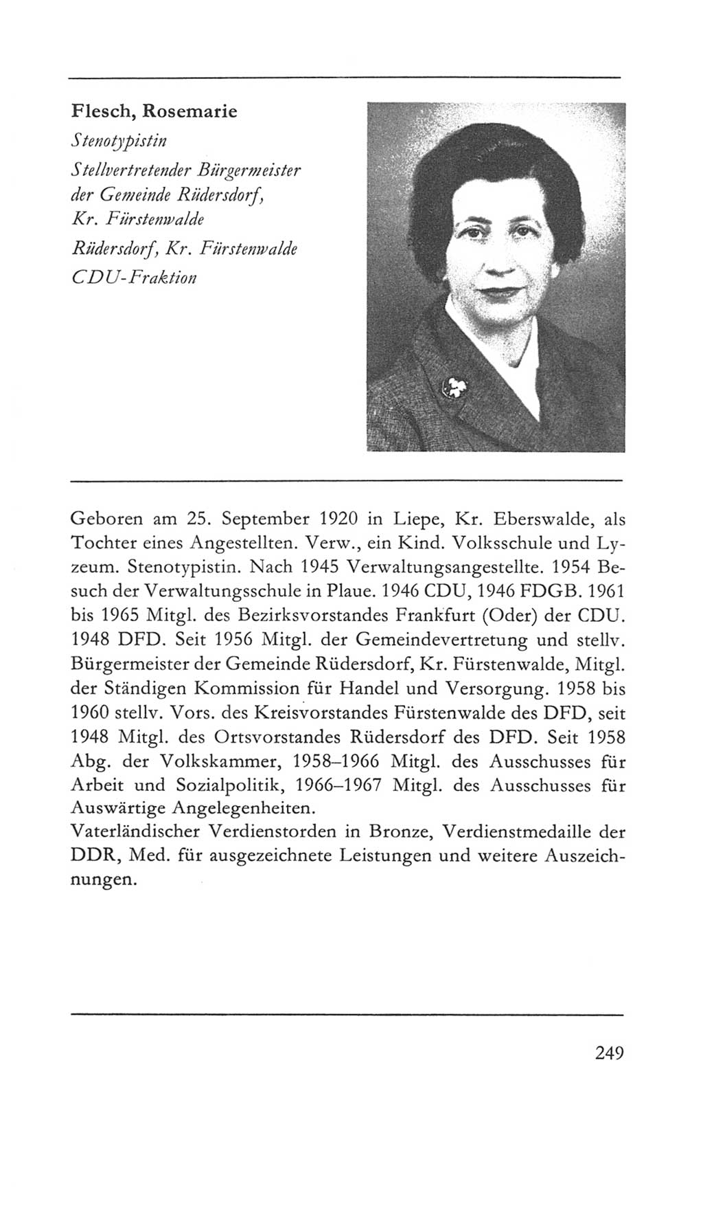 Volkskammer (VK) der Deutschen Demokratischen Republik (DDR) 5. Wahlperiode 1967-1971, Seite 249 (VK. DDR 5. WP. 1967-1971, S. 249)